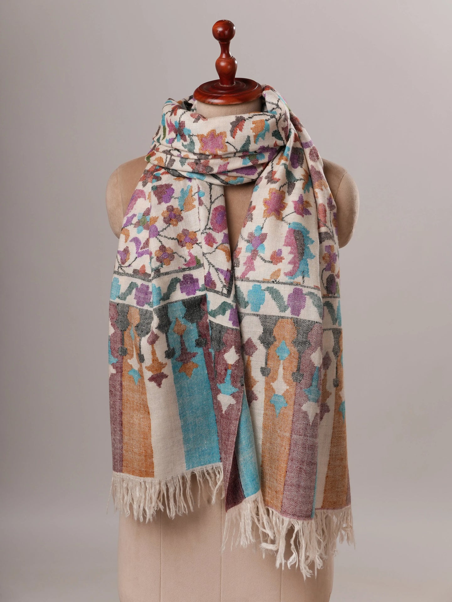 Handspun Handwoven Kani Pashmina Indian Shawl Shahkaar Global