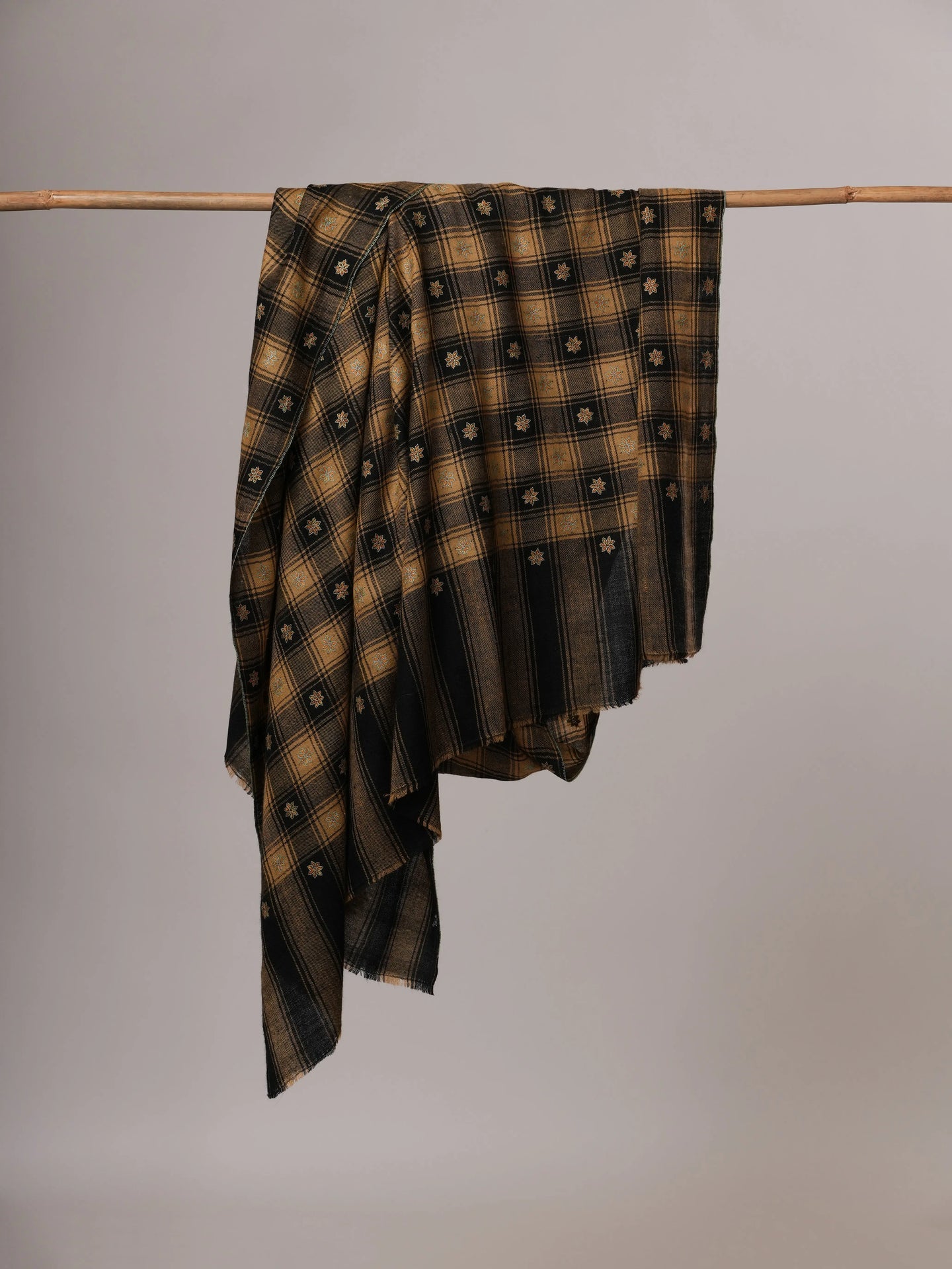 Oversized Indian Pashmina Shawl with Buteh Hand Embroidery Shahkaar