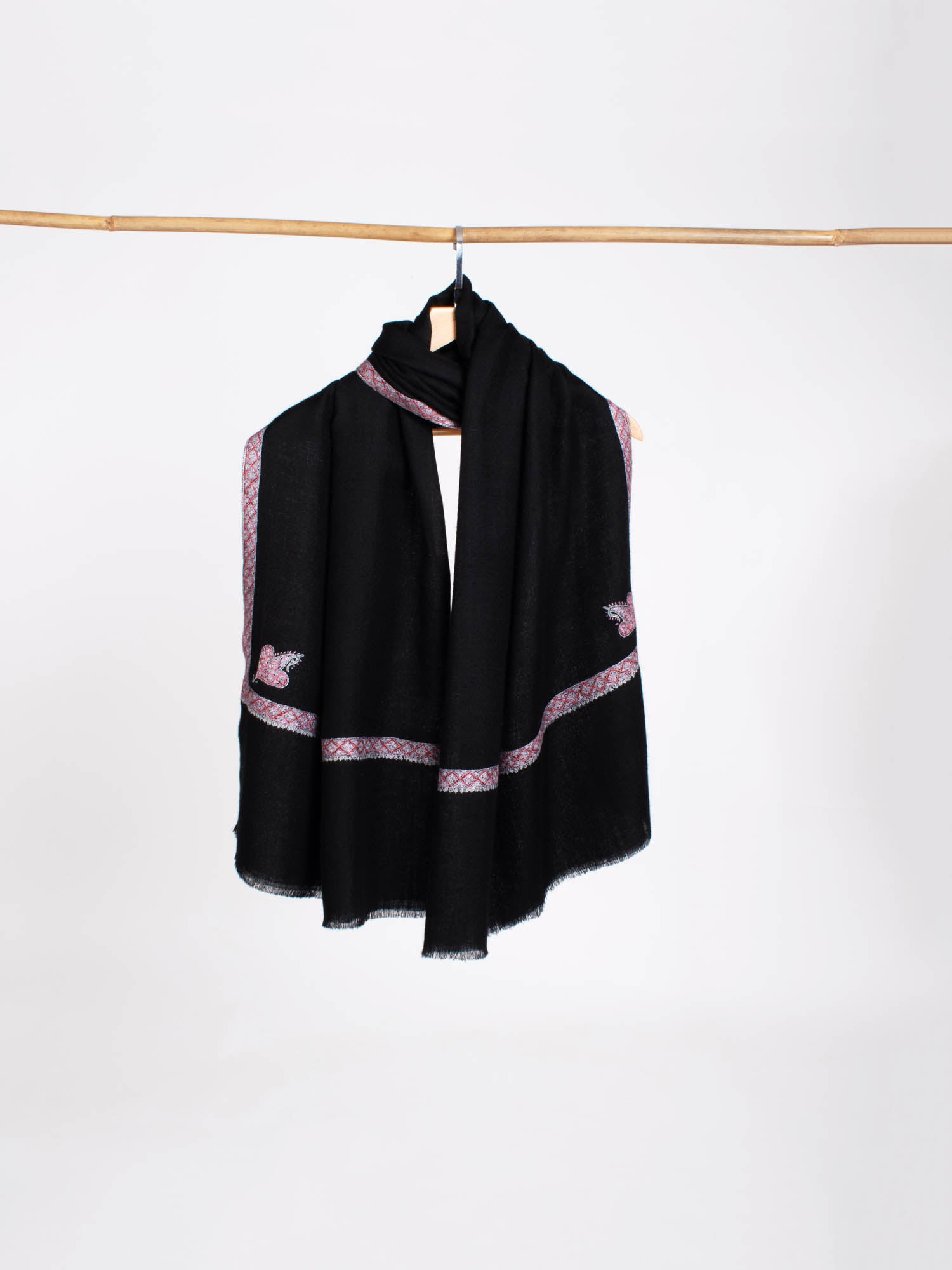 Châle Pashmina luxueux Hashia noir