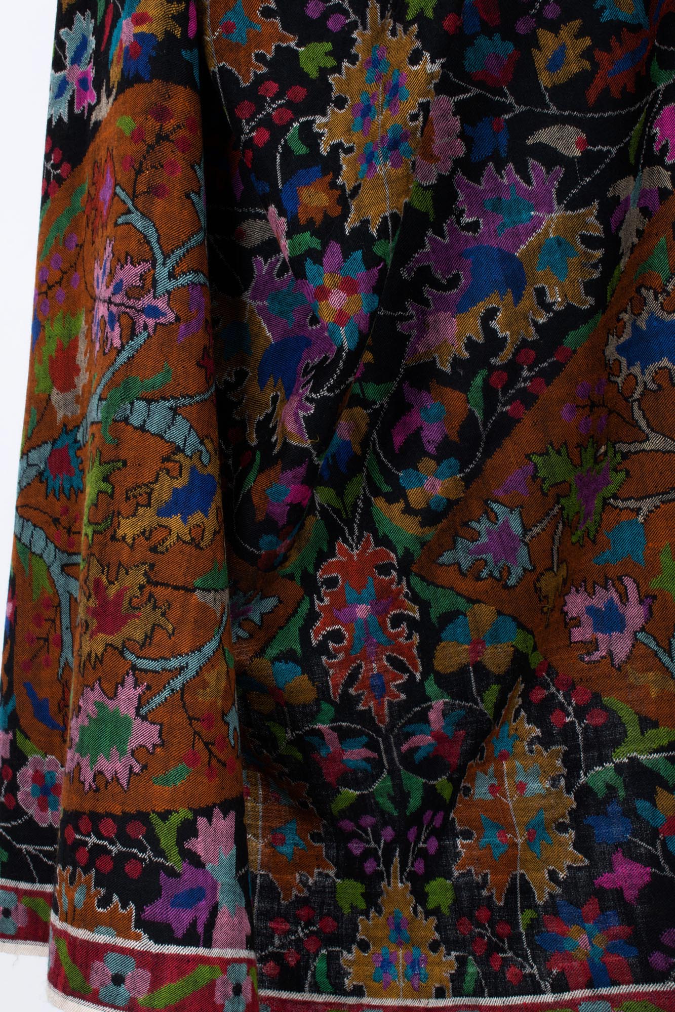 Châle de pashmina Kani Black à la main - éblouir