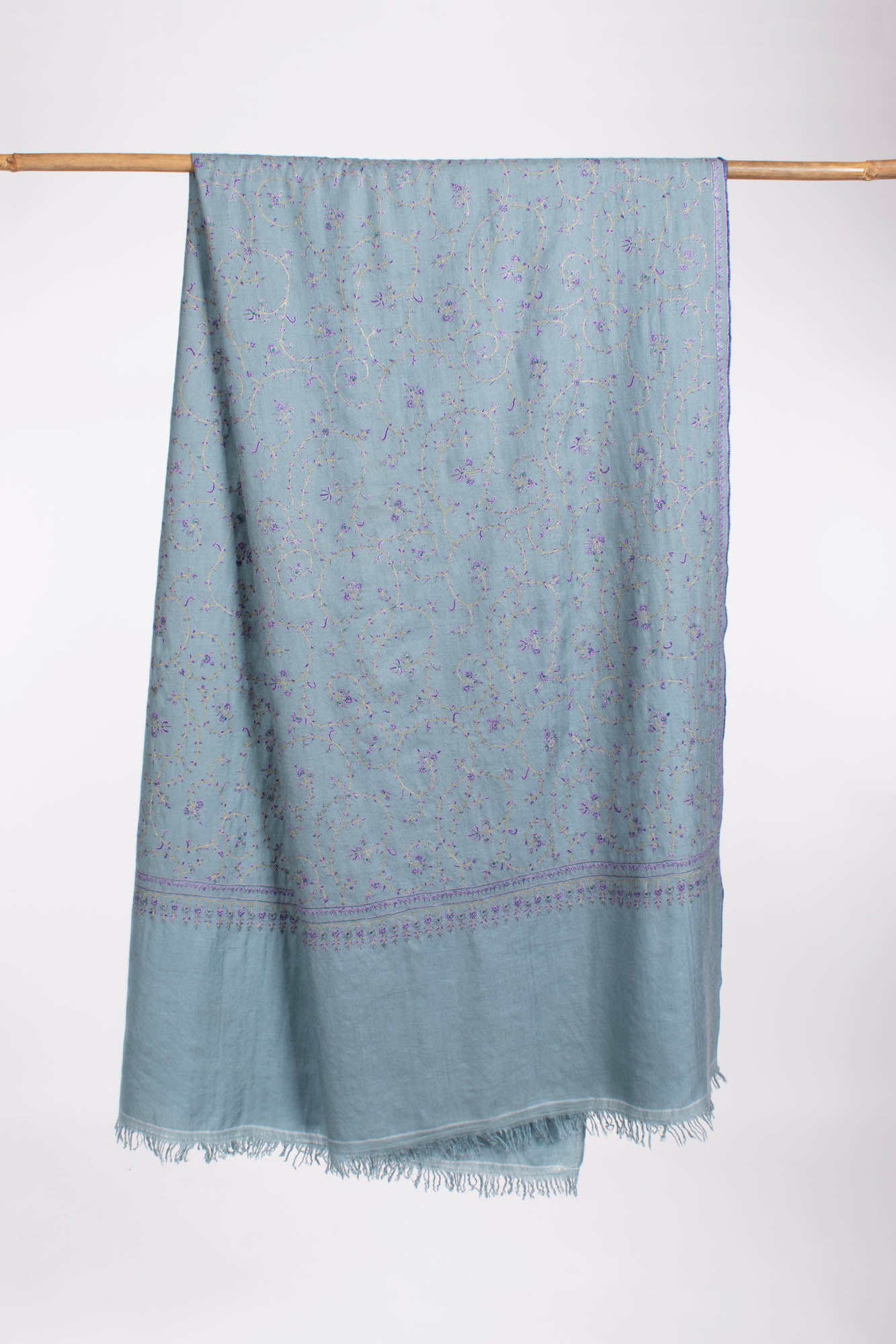 电力蓝色艺术克什米尔人Pashmina披肩-Ketchikan