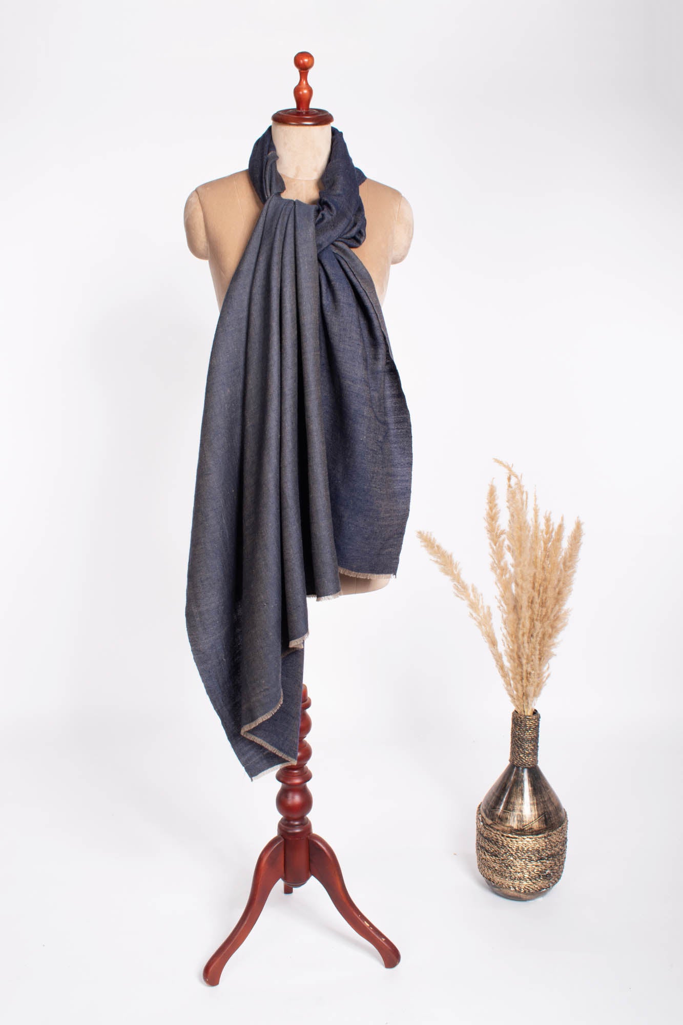 Blue Dual Shade Light Weight Pashmina Châle - Braintree