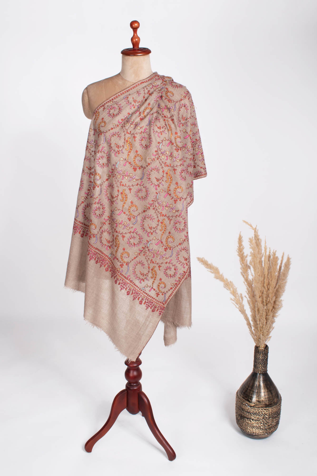 Sciarpa in cashmere grigia fatta a mano - TOMBSTONE