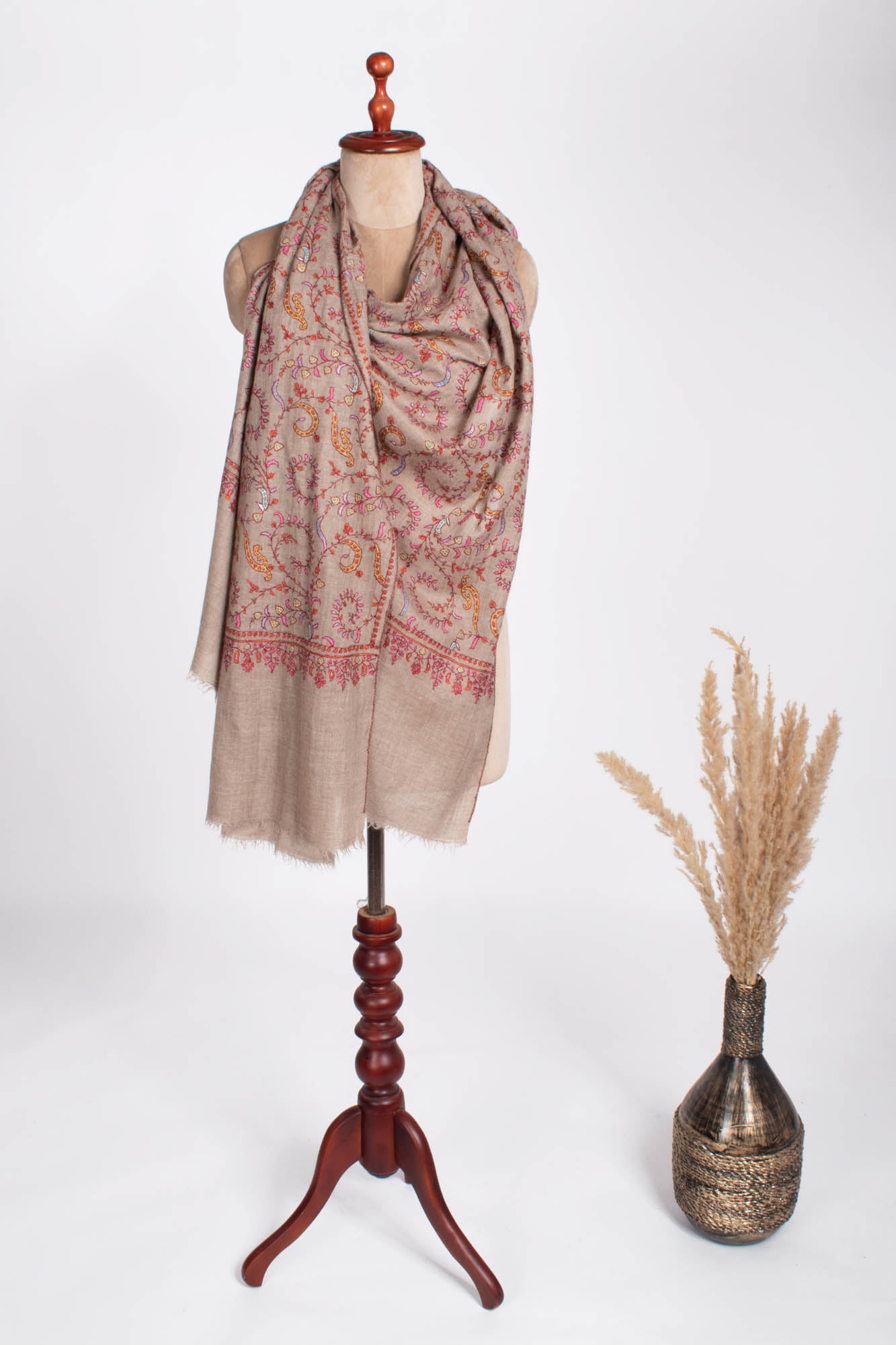 Sciarpa in cashmere grigia fatta a mano - TOMBSTONE