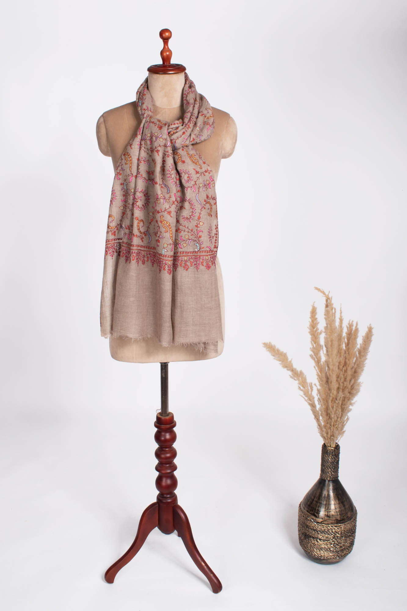 Sciarpa in cashmere grigia fatta a mano - TOMBSTONE