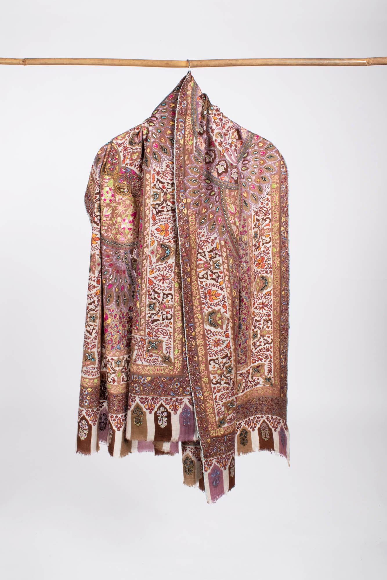 Châle Pashmina de mariée brodé à la main
