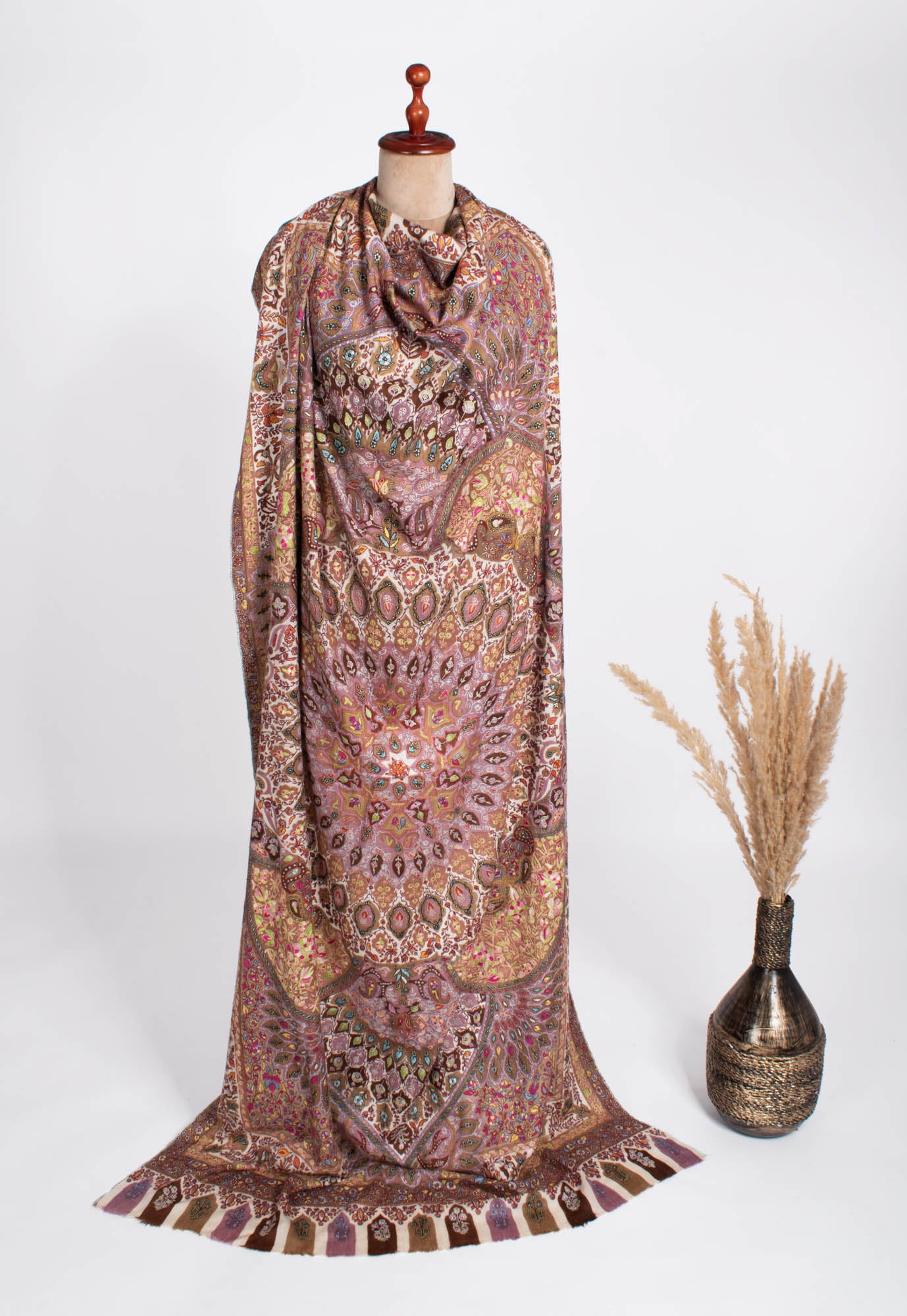 Châle Pashmina de mariée brodé à la main