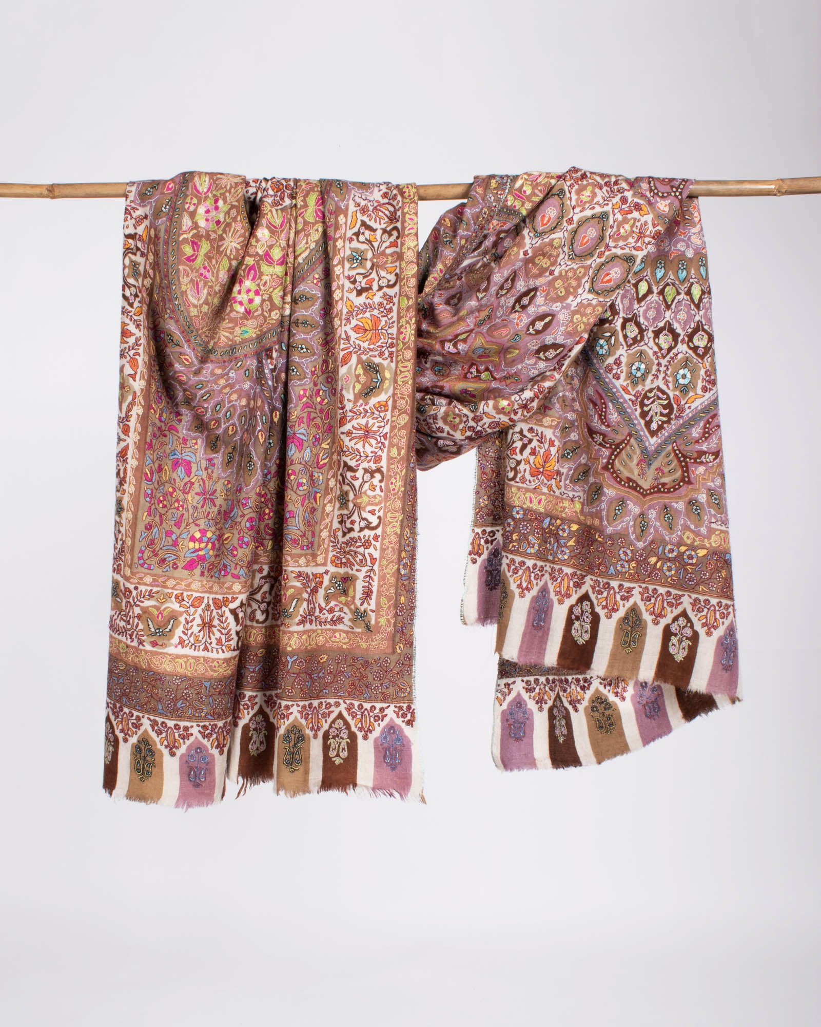 Châle Pashmina de mariée brodé à la main