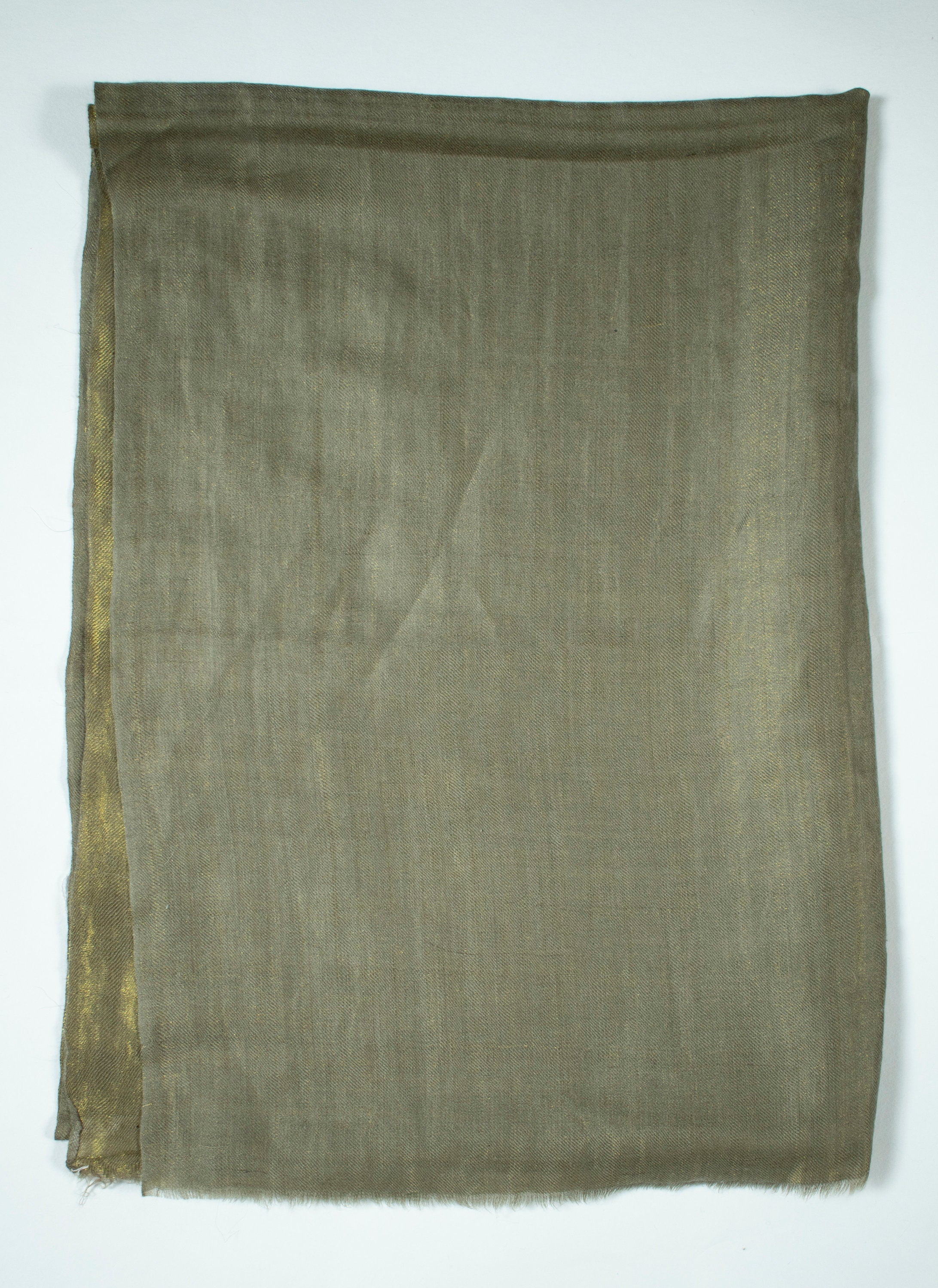 Réversible Pure Pashmina/Cashmere avec écharpe/Wrap Zari, tissé à la main sur métier à tisser à la main au Cachemire, Luxe, Cadeau, Roi de la laine, Tissage doux et léger