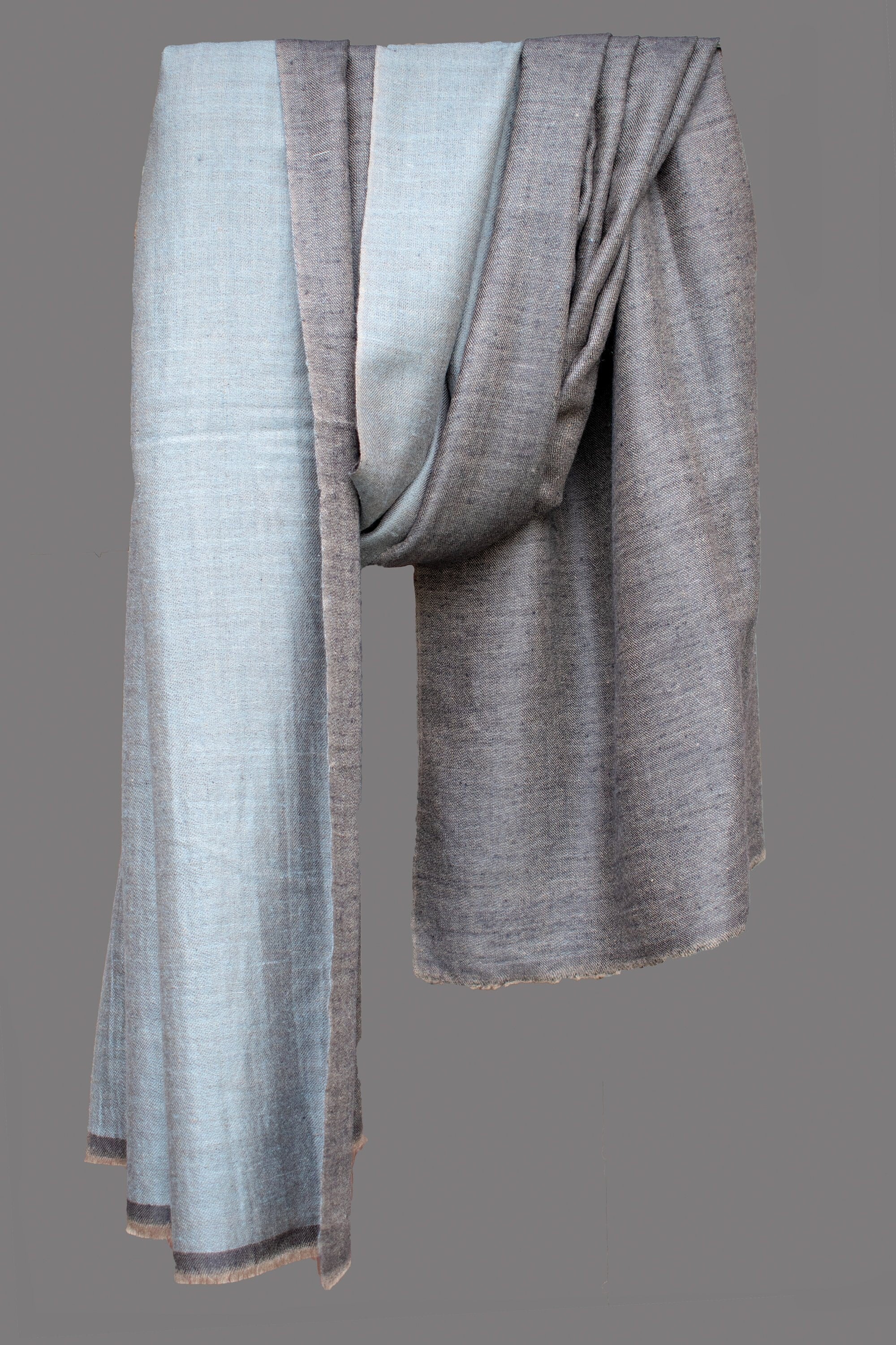 双阴影(可逆)纯Pashmina/羊绒围巾/包裹,手工编织在克什米尔,豪华,杰作,杰作,礼物,羊毛之王。