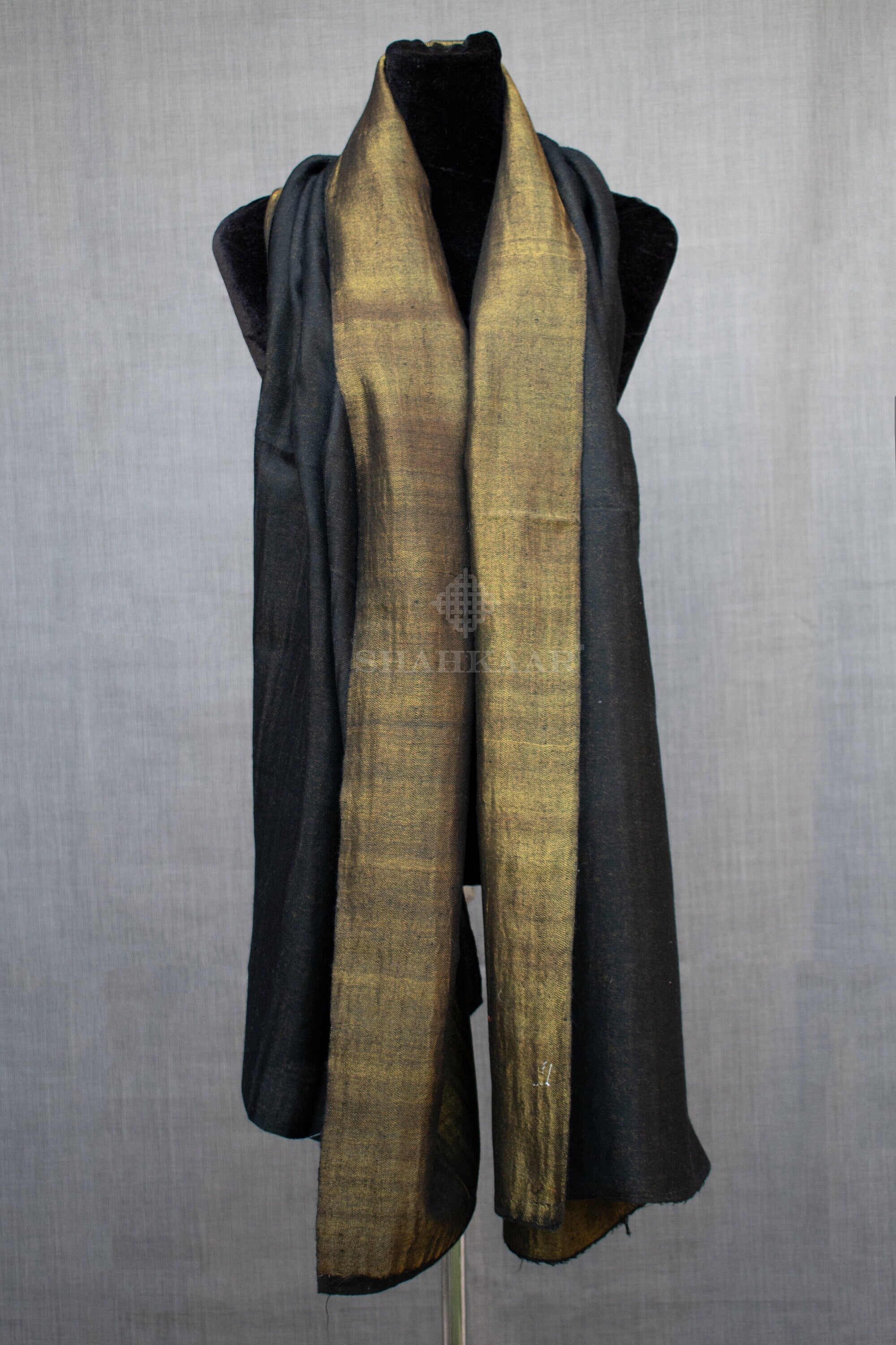 Sciarpa Zari in pura pashmina cashmere metallizzata a doppia tonalità (reversibile), tessuta a mano