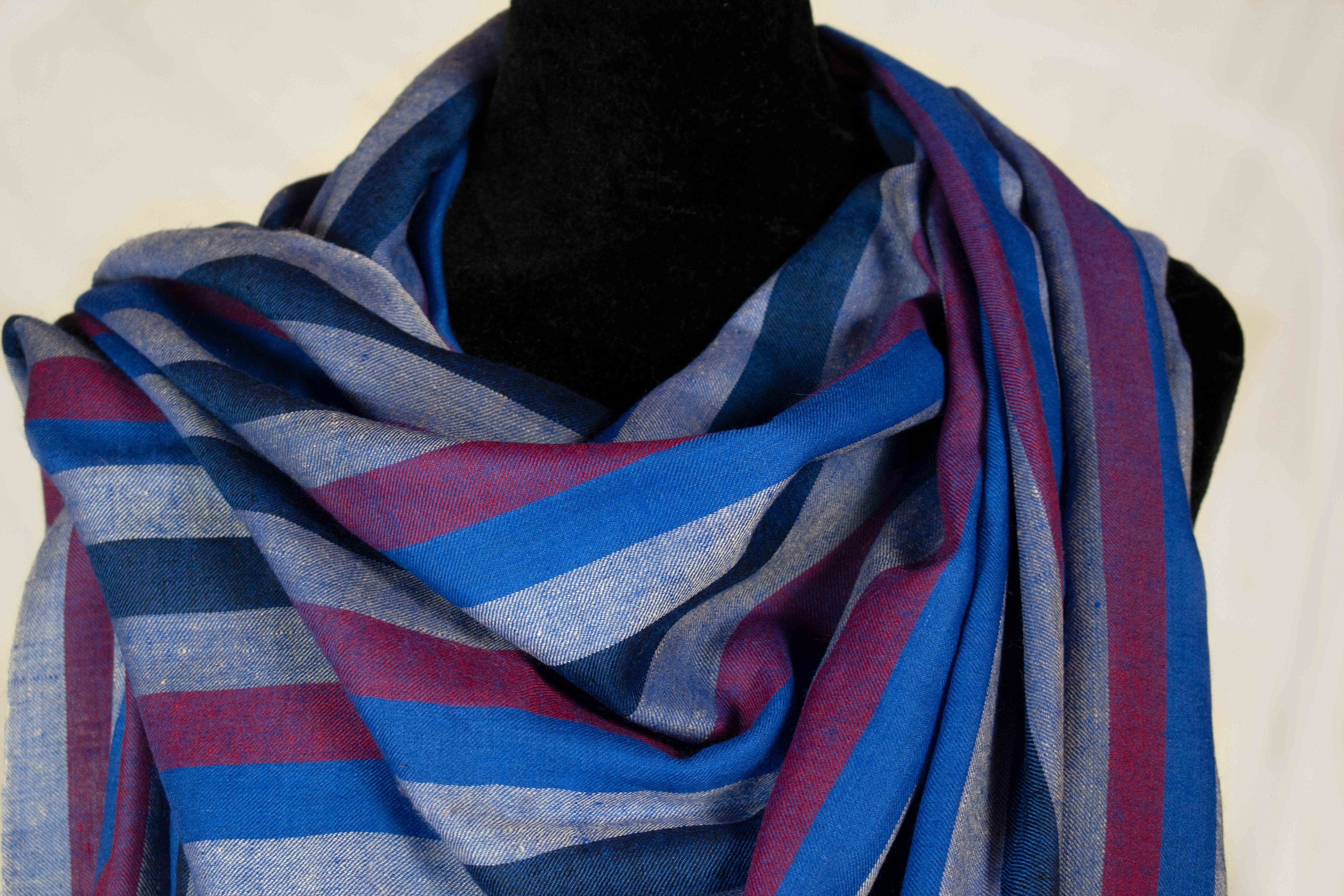 Texture Pure Pashmina/Scialle in cashmere, Tessuto a mano su telaio a mano in Kashmir, Lusso, Capolavoro, Regalo, Re di lana, Trama stretta
