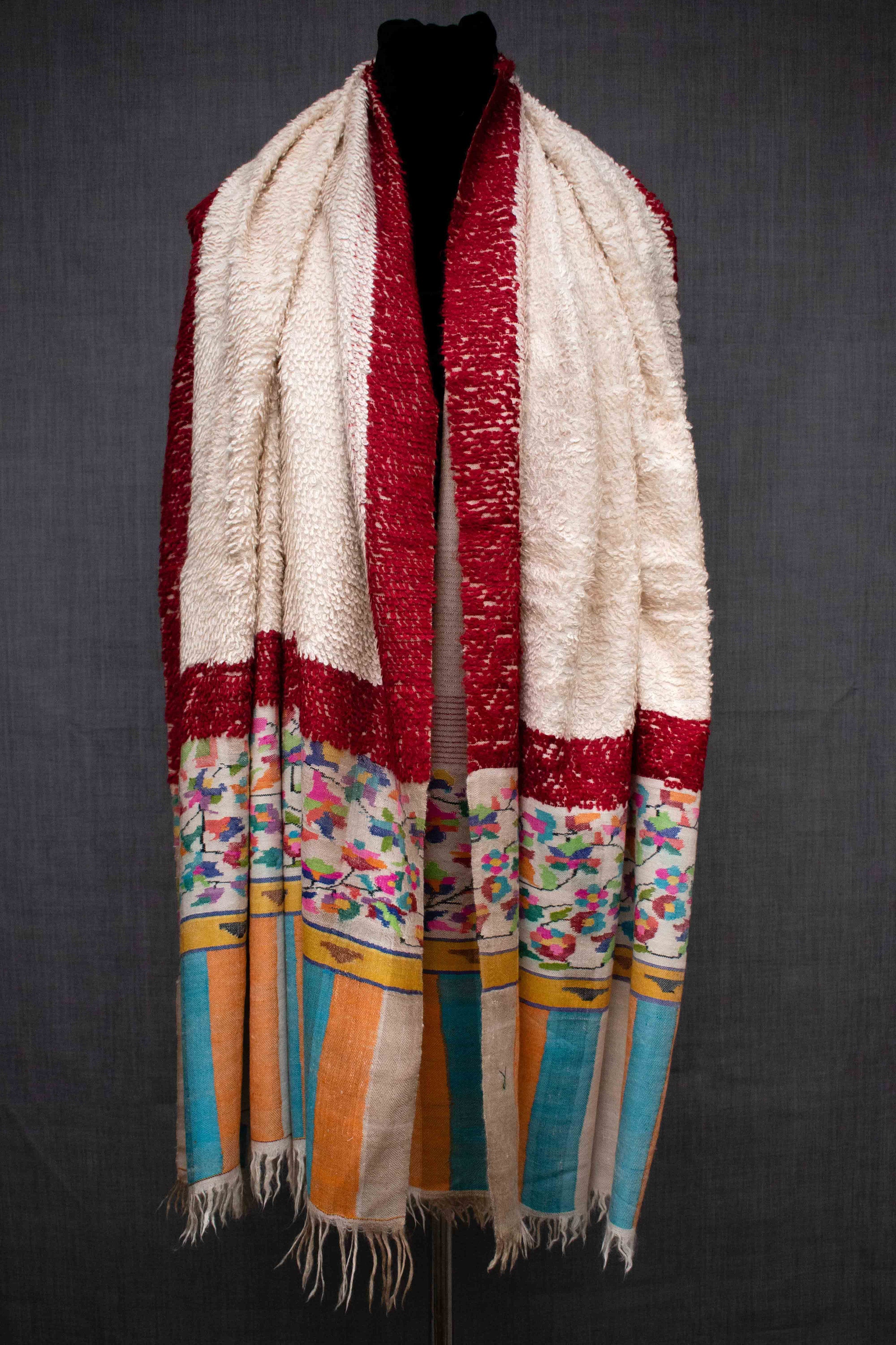 Scialle in pura pashmina Kani Weave | Design della trama dell'asciugamano | Prodotto nel Kashmir | Tessuto a mano