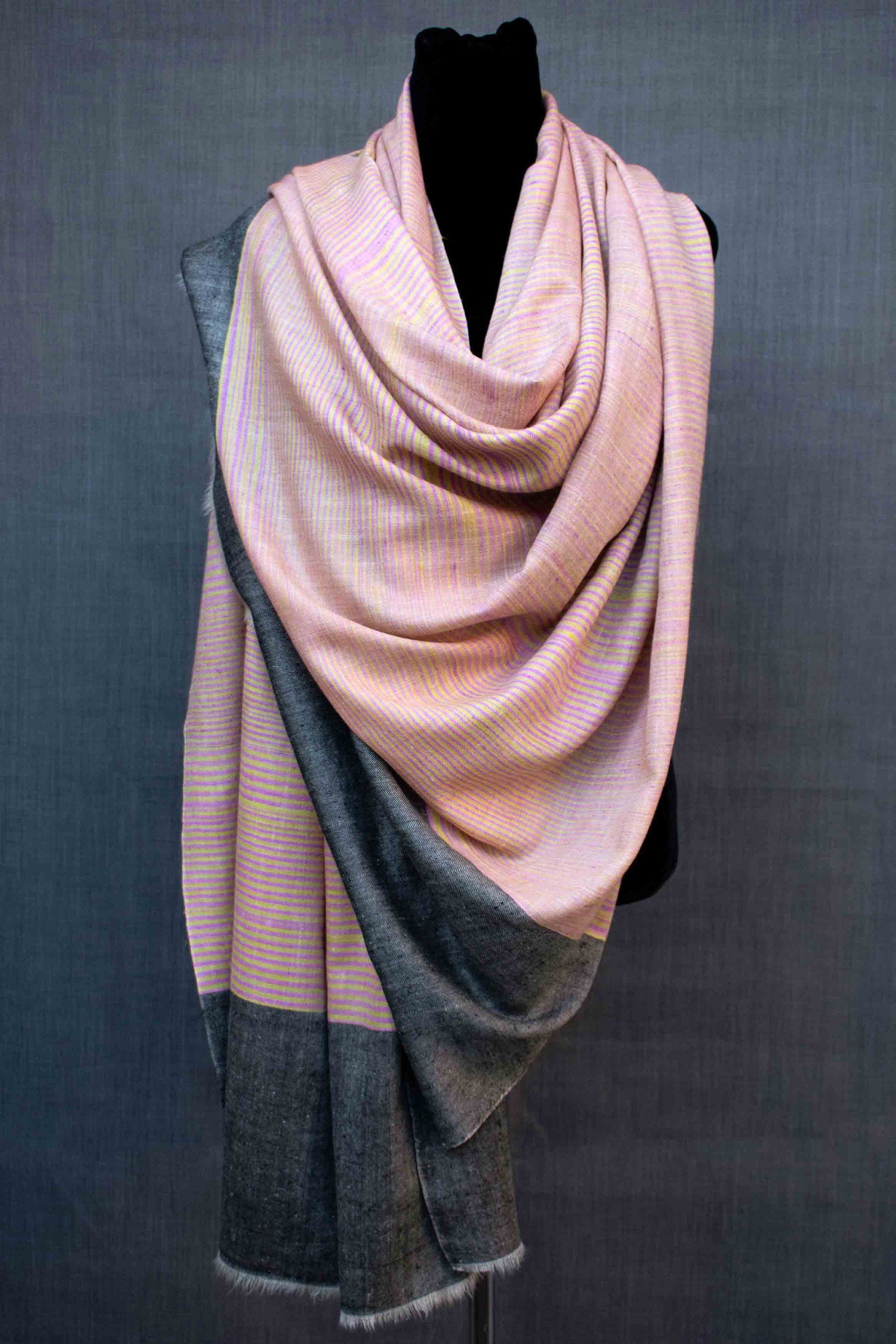 Châle Pashmina pur tissage Ikat