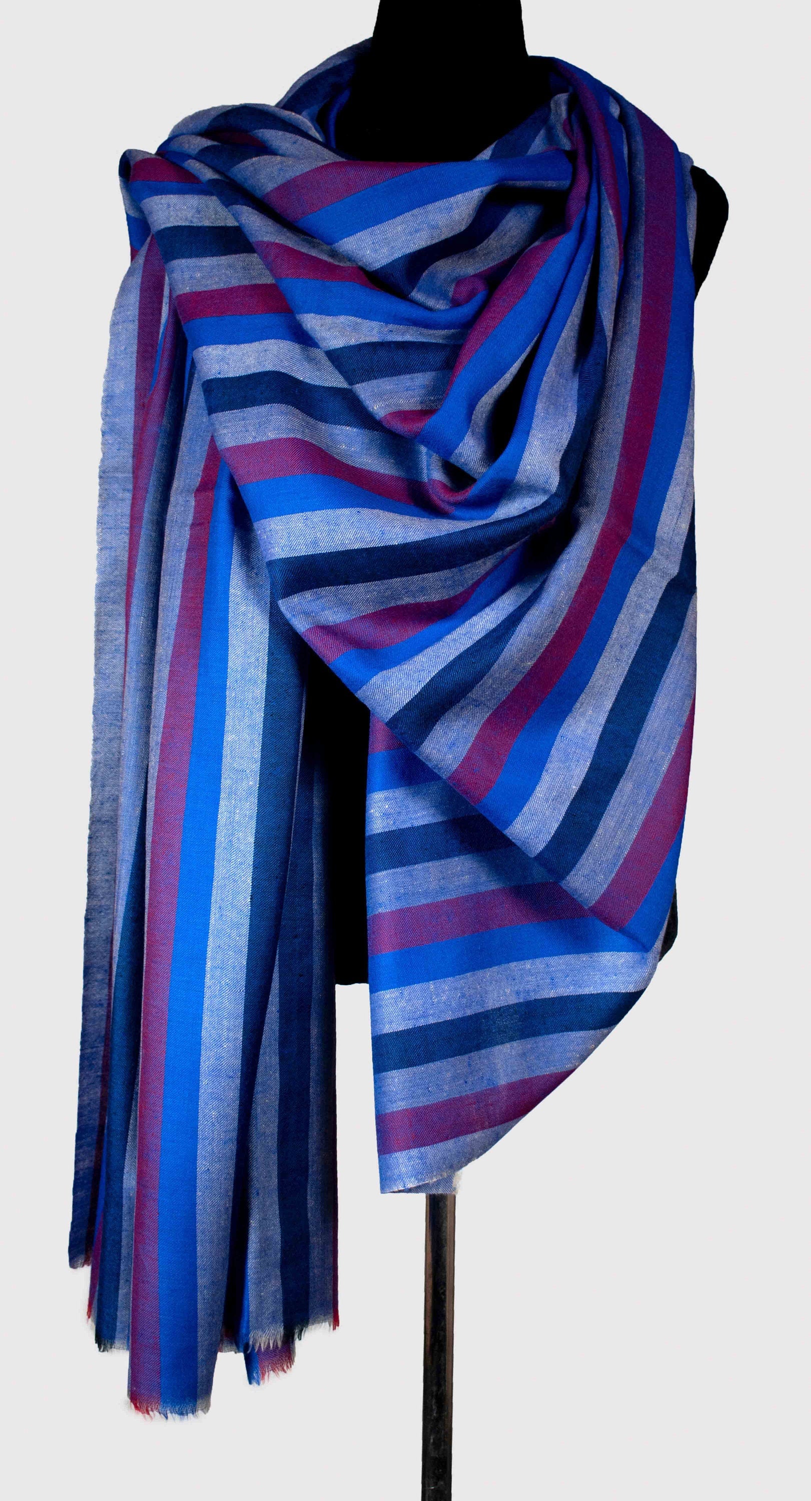 Texture Pure Pashmina/Scialle in cashmere, Tessuto a mano su telaio a mano in Kashmir, Lusso, Capolavoro, Regalo, Re di lana, Trama stretta
