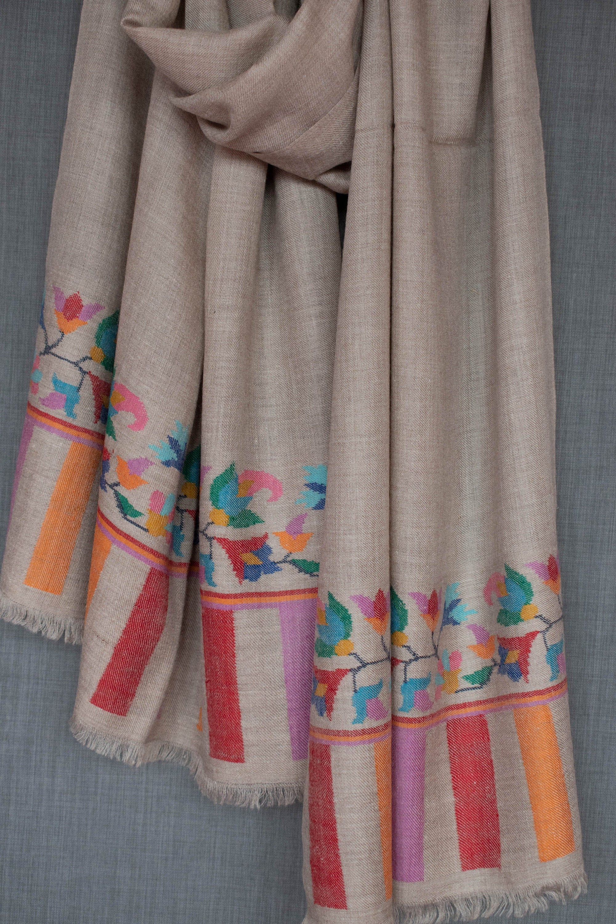 海伦羊绒围巾,卡尼包裹,手工编织,纯Pashmina,28x80”