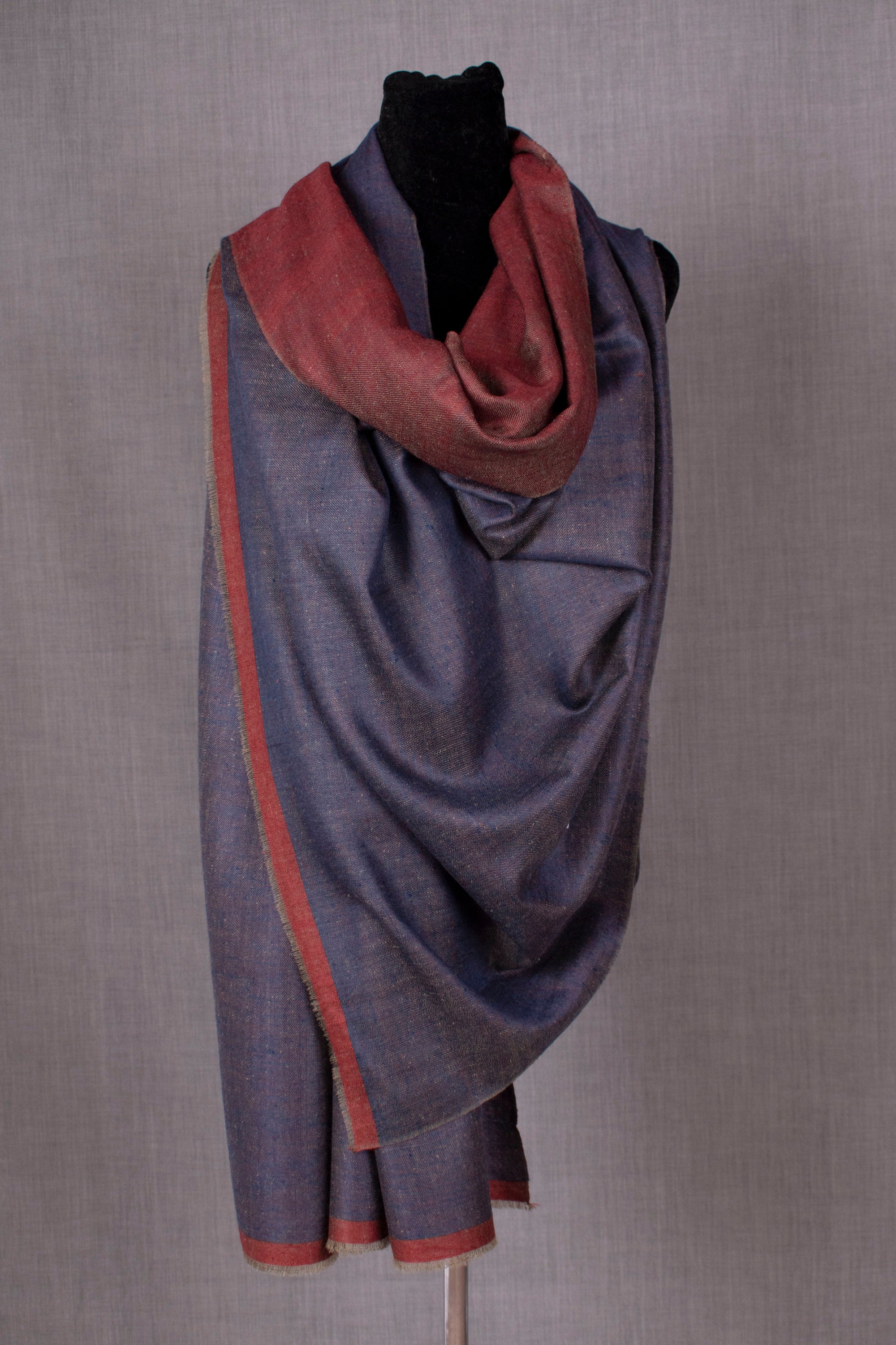 Tara Pashmina reversibile, scialle a 2 lati in cashmere intrecciato a mano, realizzato in Kashmir, 40x80"