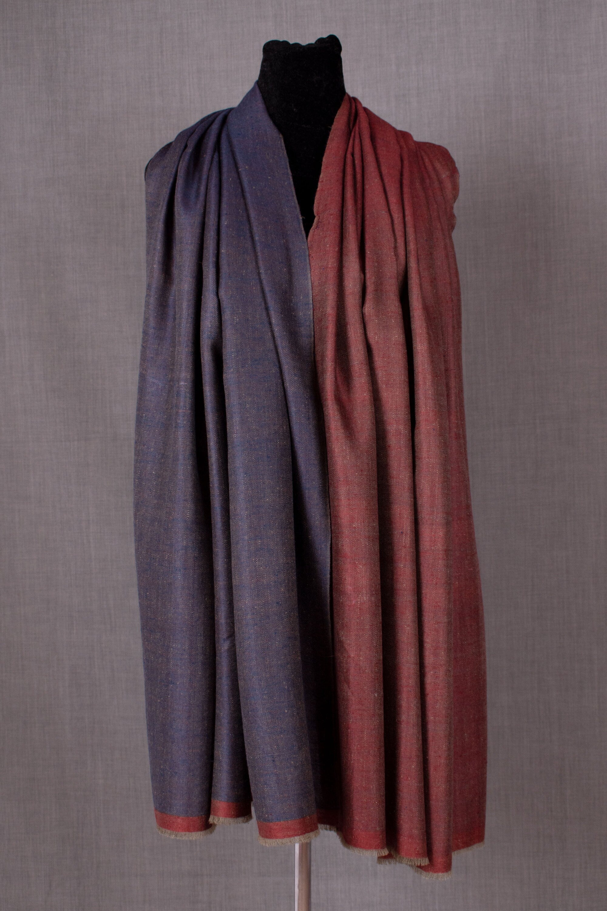 Tara Pashmina reversibile, scialle a 2 lati in cashmere intrecciato a mano, realizzato in Kashmir, 40x80"