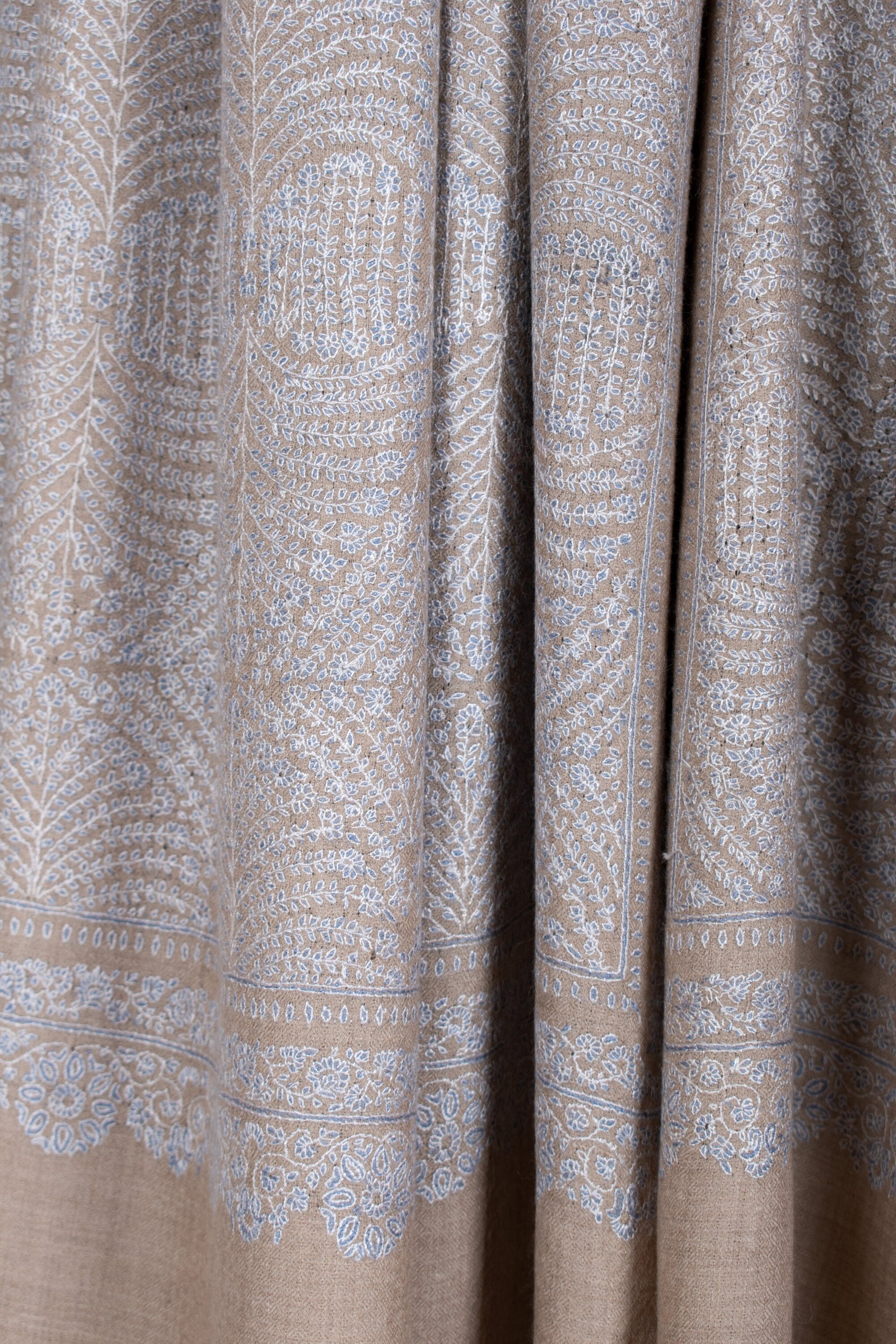 Scialle Pashmina ricamato Alia, elegante involucro Kashmir, 40x80"