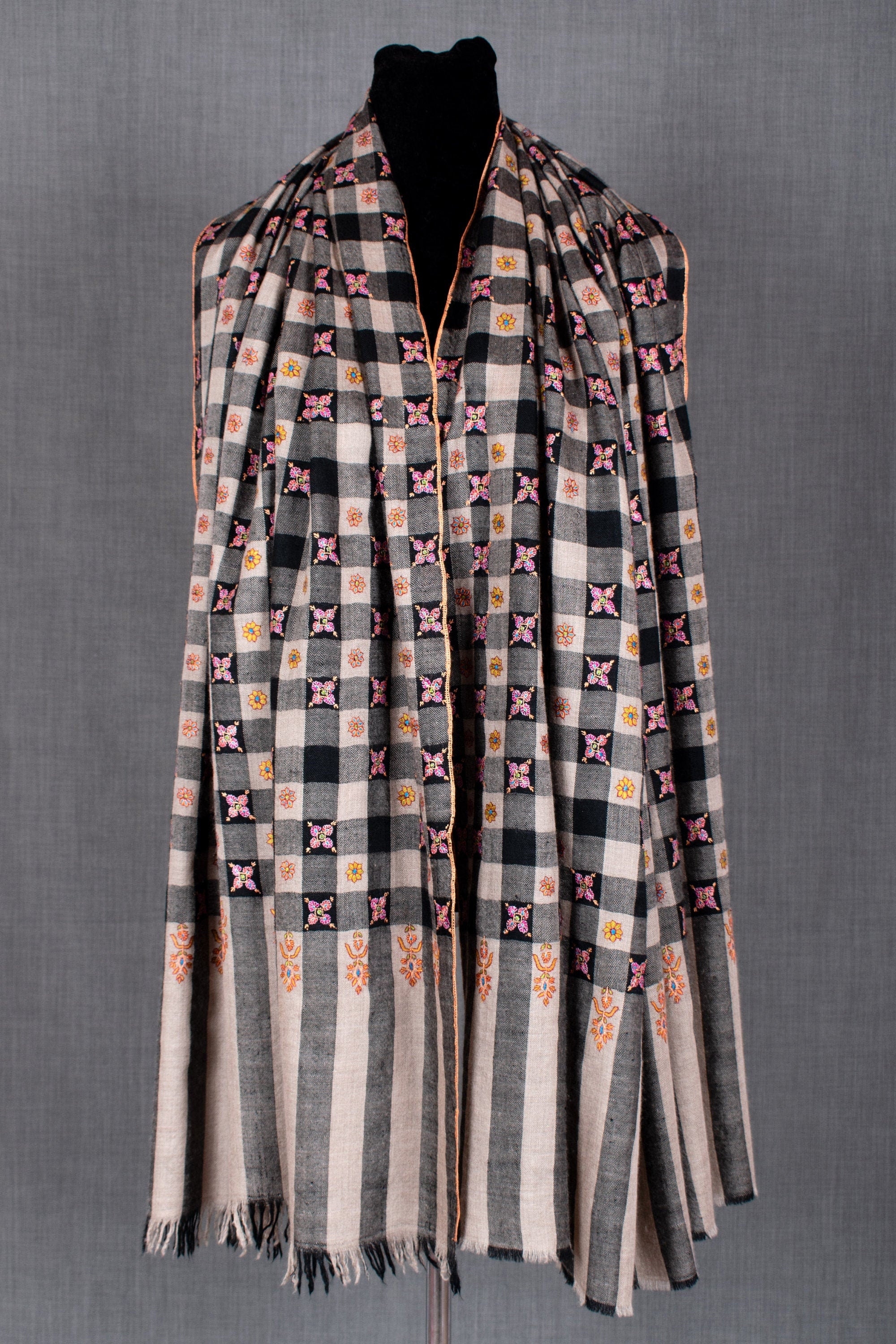 châle cachemirien, Châle cachemirien Rubaya Butidaar, Pure Pashmina Wrap, 40x80 »