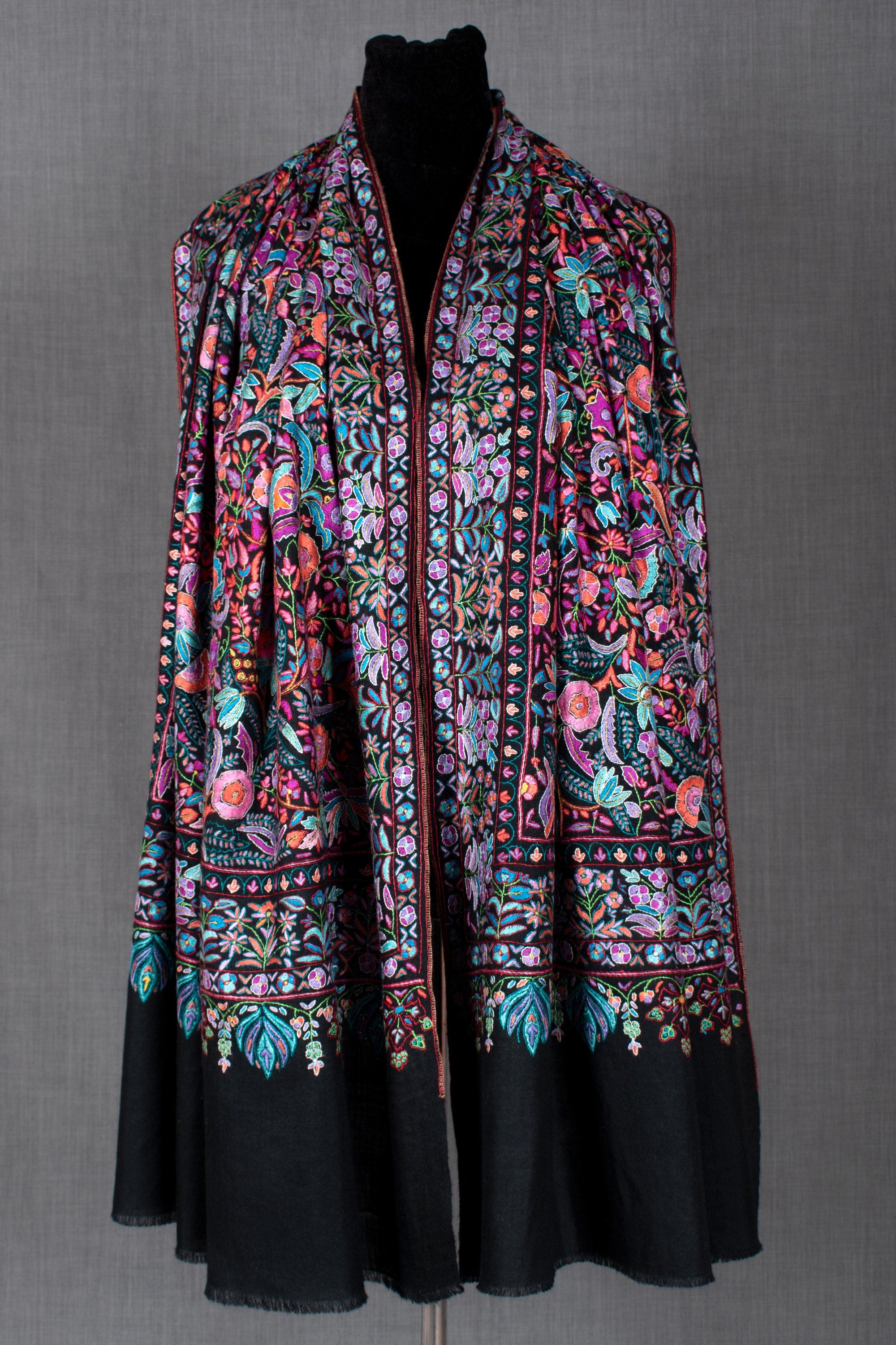 Châle Machie en papier noir, enveloppement pur Pashmina, fabriqué à la main au Cachemire, 40x80 »