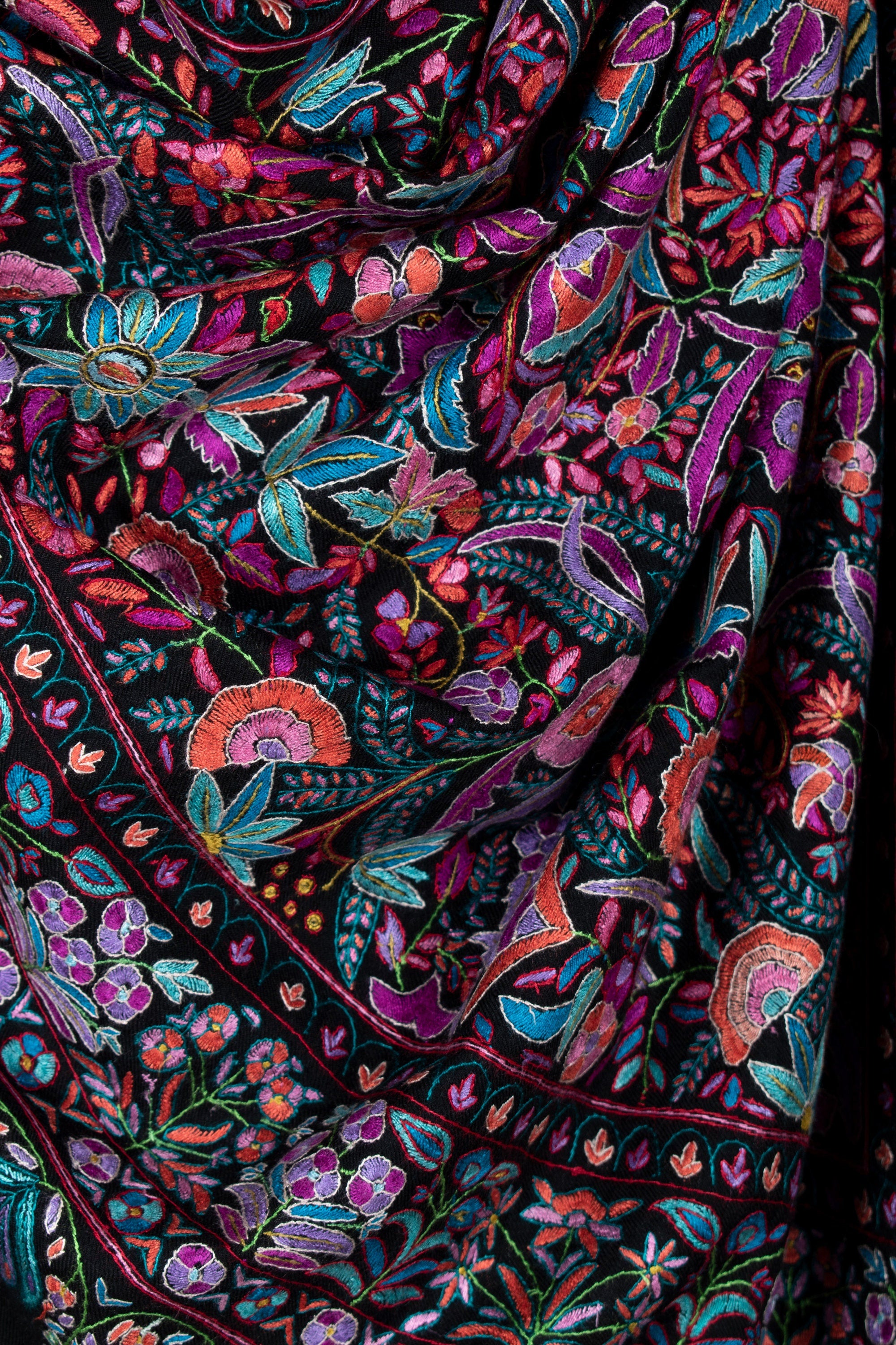 Châle Machie en papier noir, enveloppement pur Pashmina, fabriqué à la main au Cachemire, 40x80 »