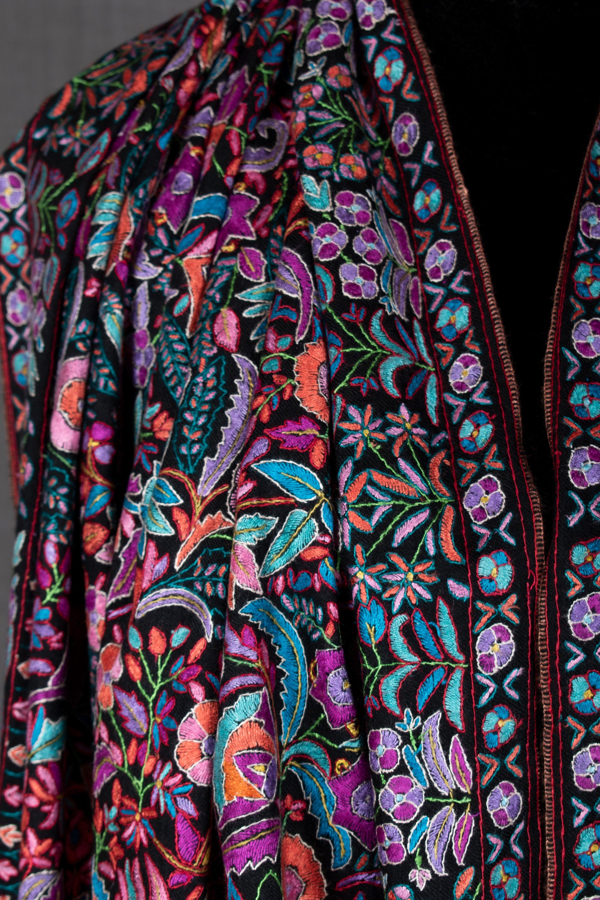Châle Machie en papier noir, enveloppement pur Pashmina, fabriqué à la main au Cachemire, 40x80 »