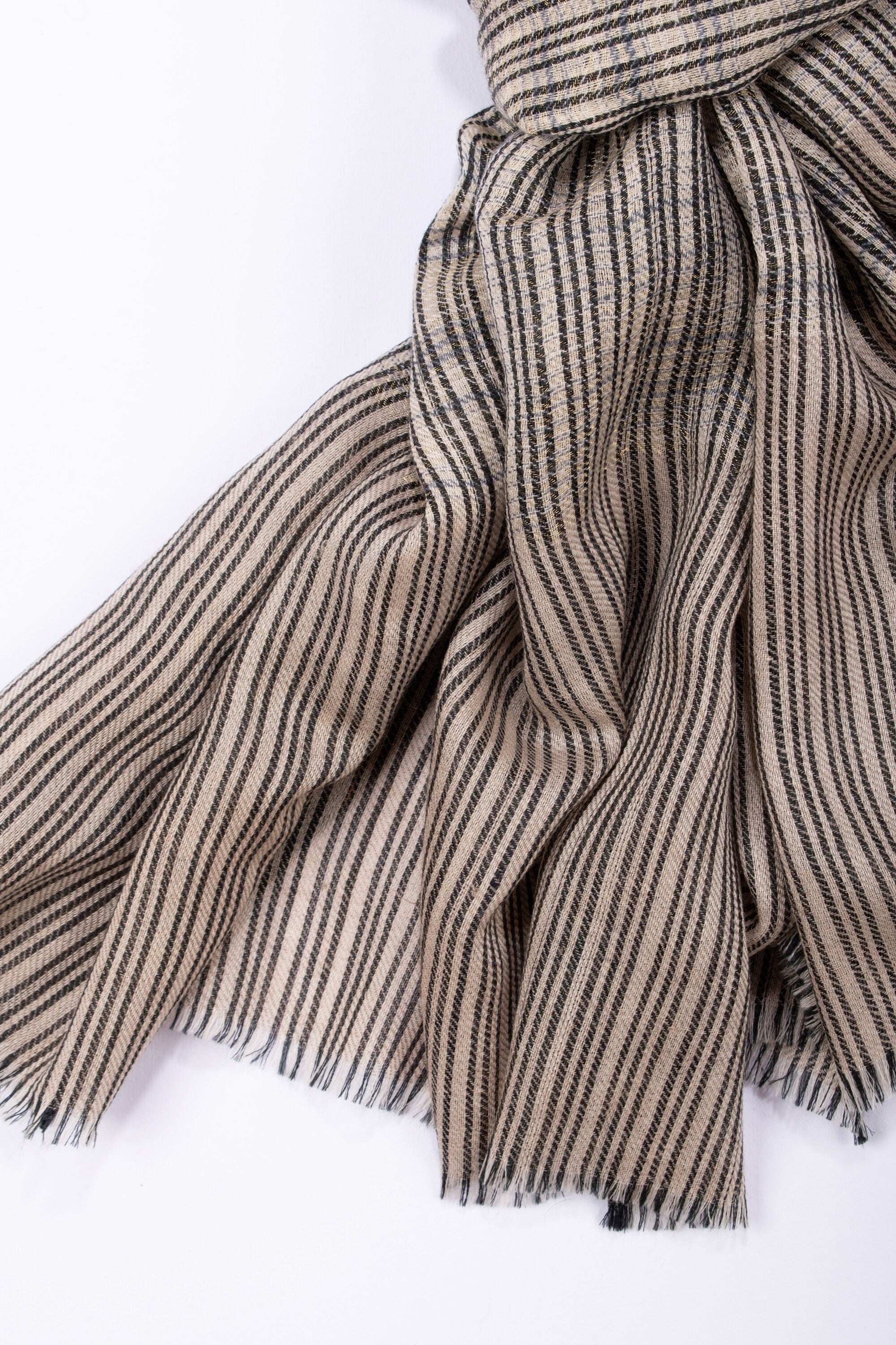 Enveloppements Pashmina à petites rayures, foulards en cachemire élégants, mode lente, vêtements Boho, idées cadeaux, châles super doux, 28x80" - LORETTA