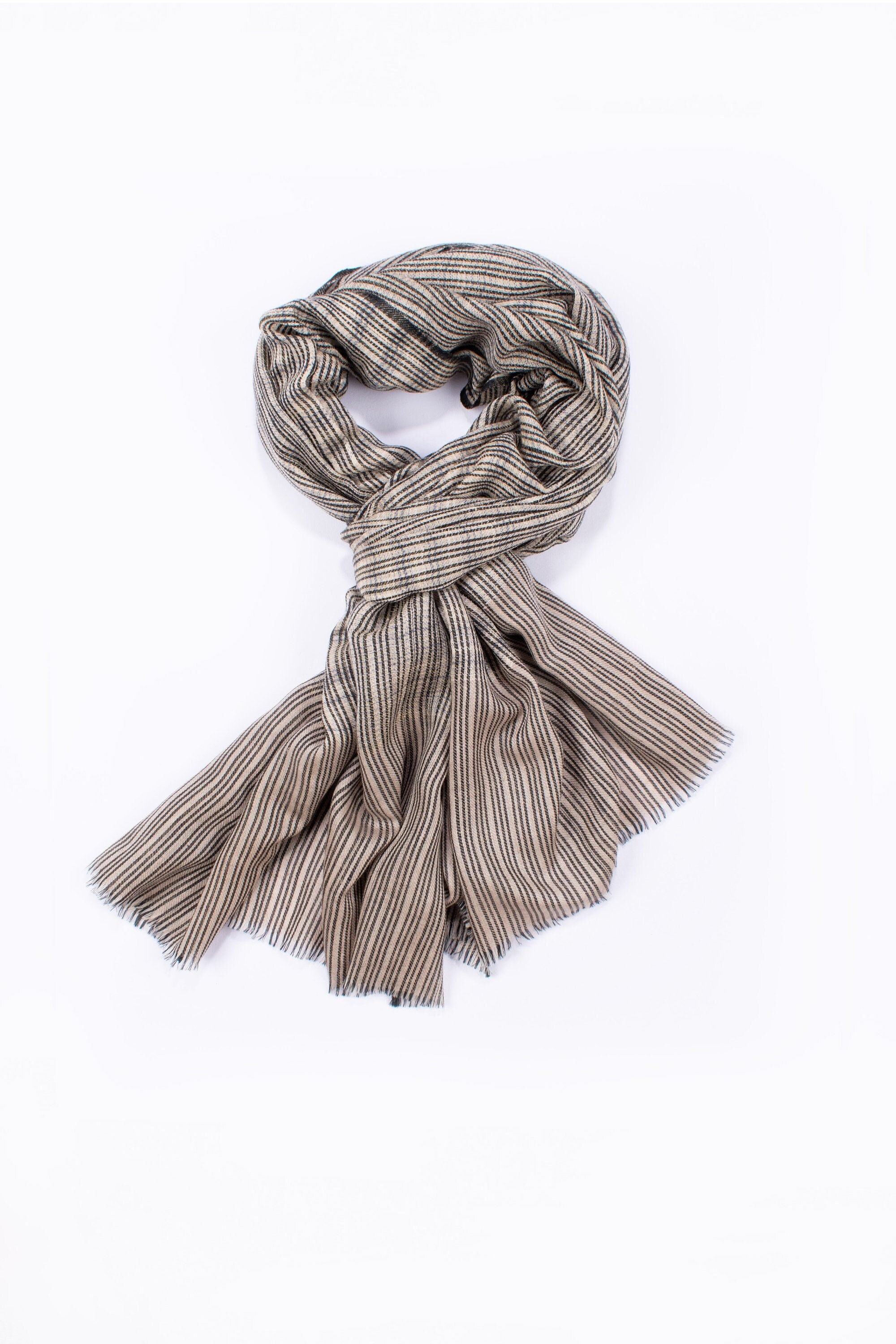 Enveloppements Pashmina à petites rayures, foulards en cachemire élégants, mode lente, vêtements Boho, idées cadeaux, châles super doux, 28x80" - LORETTA