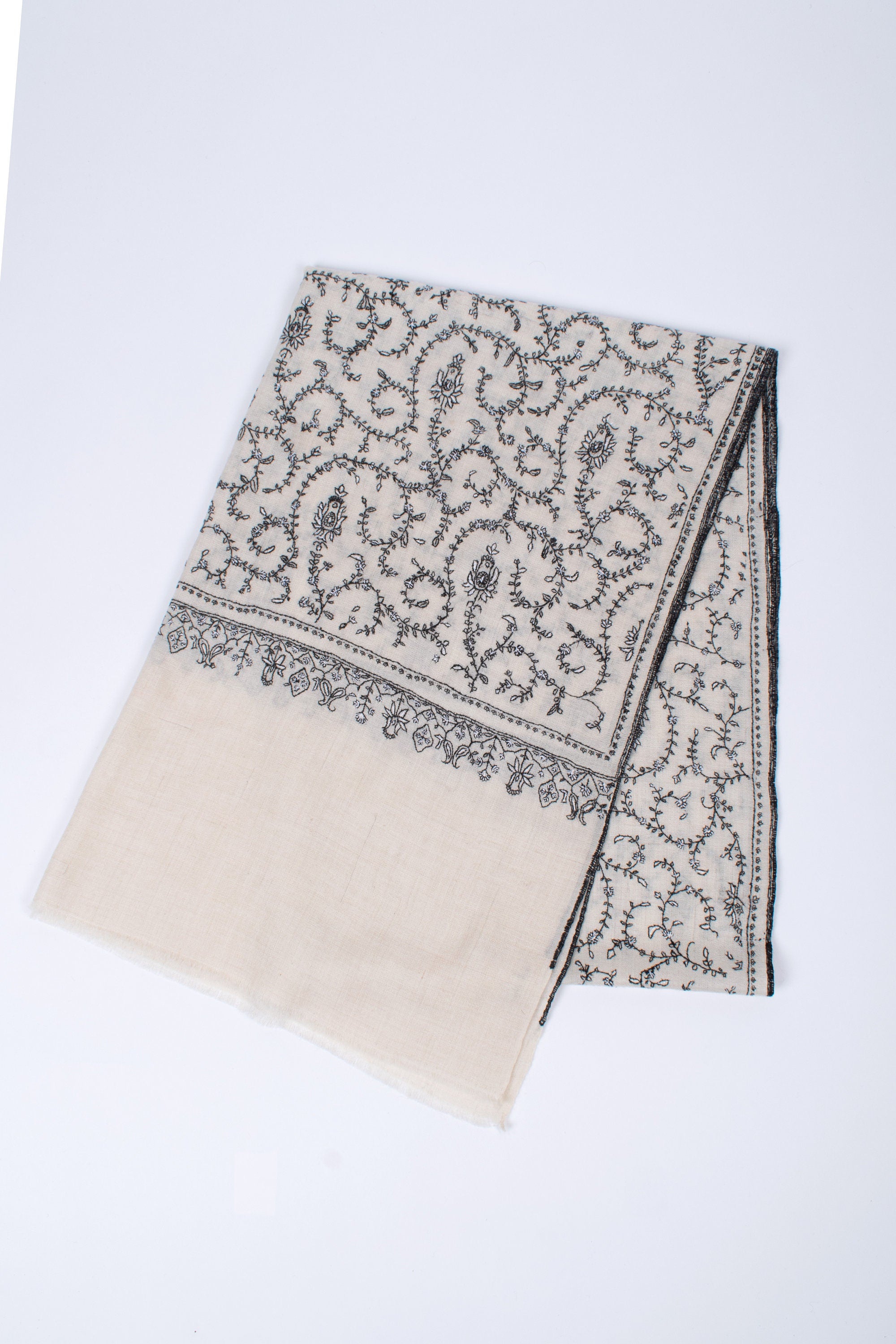 Écharpe Pashmina en cachemire biologique, châles en cachemire pur, foulards noirs et blancs, enveloppement ivoire, écharpe originale cachemirienne, 28x80 » - DAHLIA