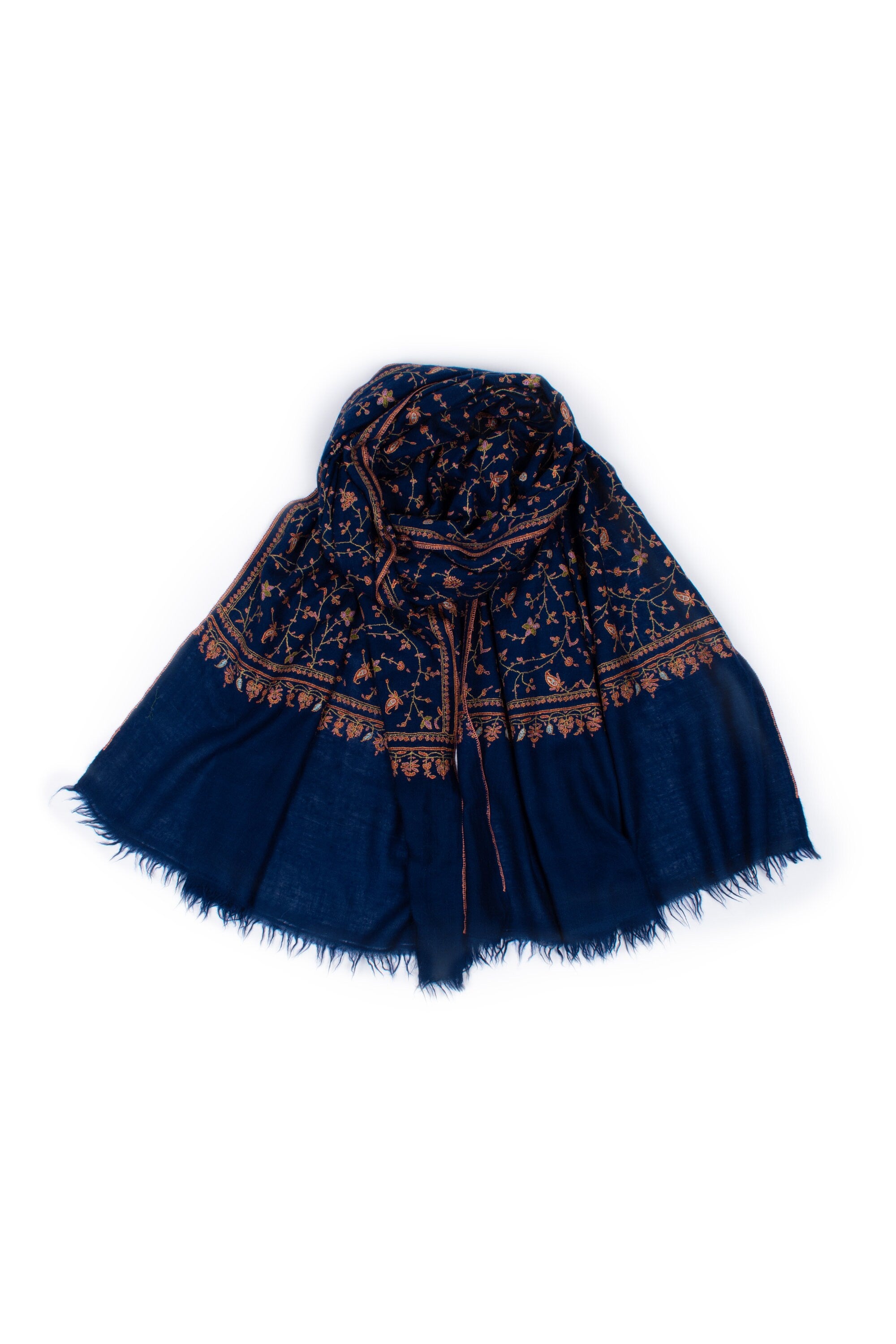 Écharpe spéciale Pashmina en cachemire, châles en cachemire pur, foulards bleus, enveloppement fait à la main, écharpe cachemirienne originale, 28x80 » - EMBRE
