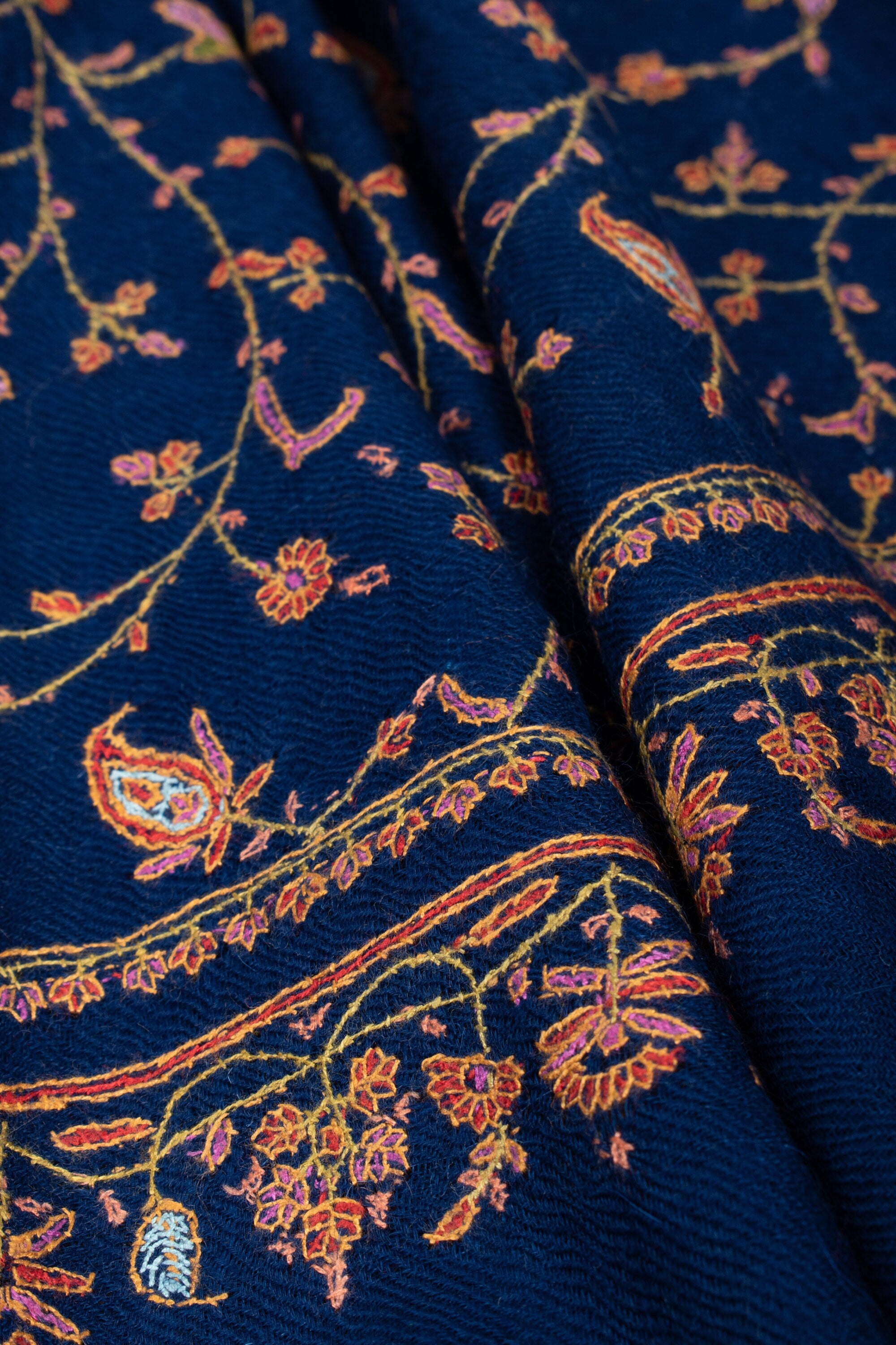 Écharpe spéciale Pashmina en cachemire, châles en cachemire pur, foulards bleus, enveloppement fait à la main, écharpe cachemirienne originale, 28x80 » - EMBRE
