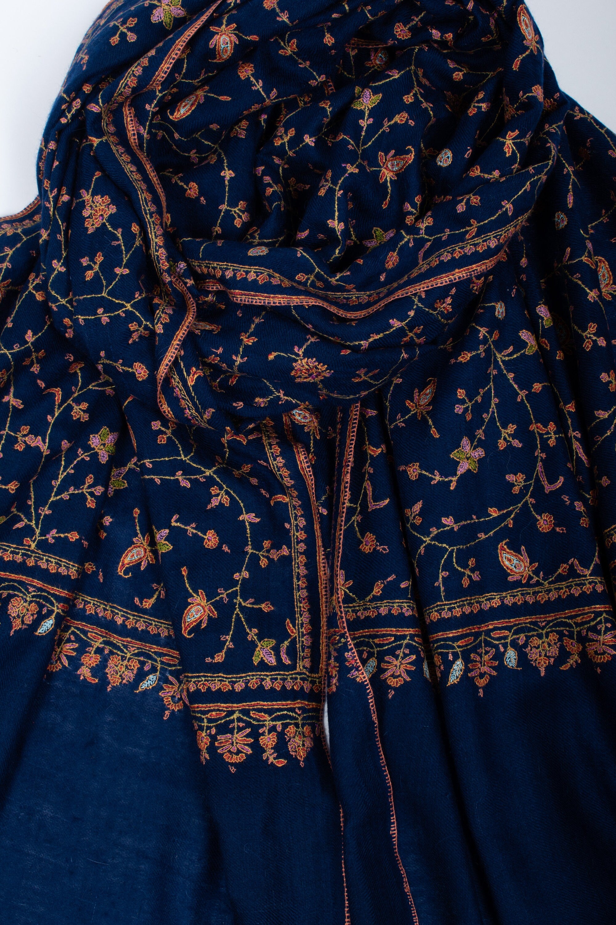 Écharpe spéciale Pashmina en cachemire, châles en cachemire pur, foulards bleus, enveloppement fait à la main, écharpe cachemirienne originale, 28x80 » - EMBRE
