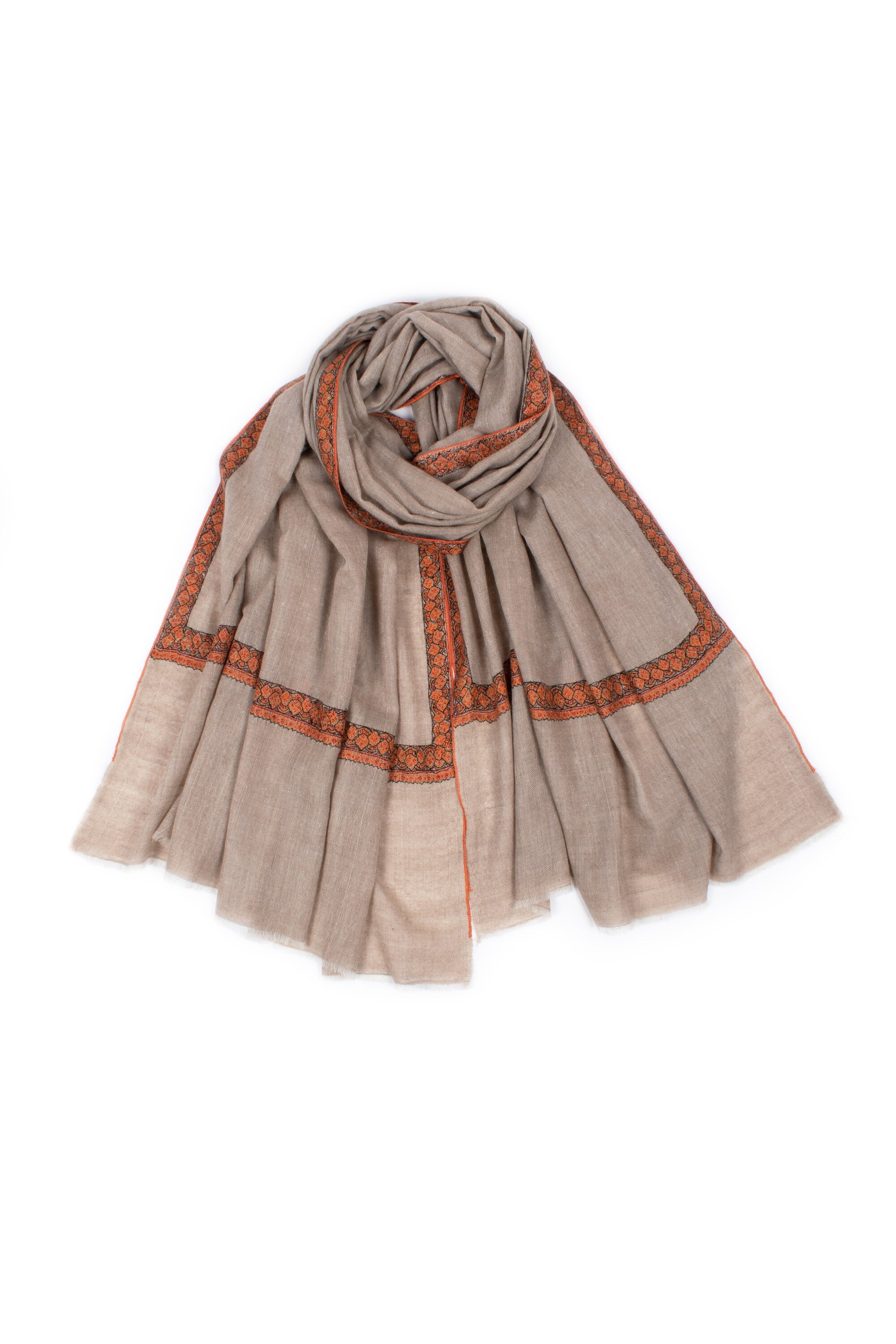Châles en cachemire naturel biologique, couleurs originales, foulards non teints, Pashmina du Cachemire, cadeaux faits à la main, cadeaux de Noël, 40x80" - ISLA