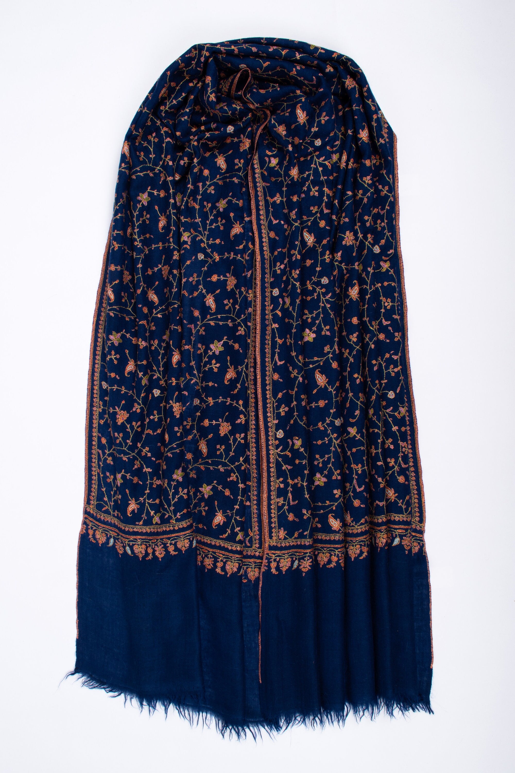 Écharpe spéciale Pashmina en cachemire, châles en cachemire pur, foulards bleus, enveloppement fait à la main, écharpe cachemirienne originale, 28x80 » - EMBRE