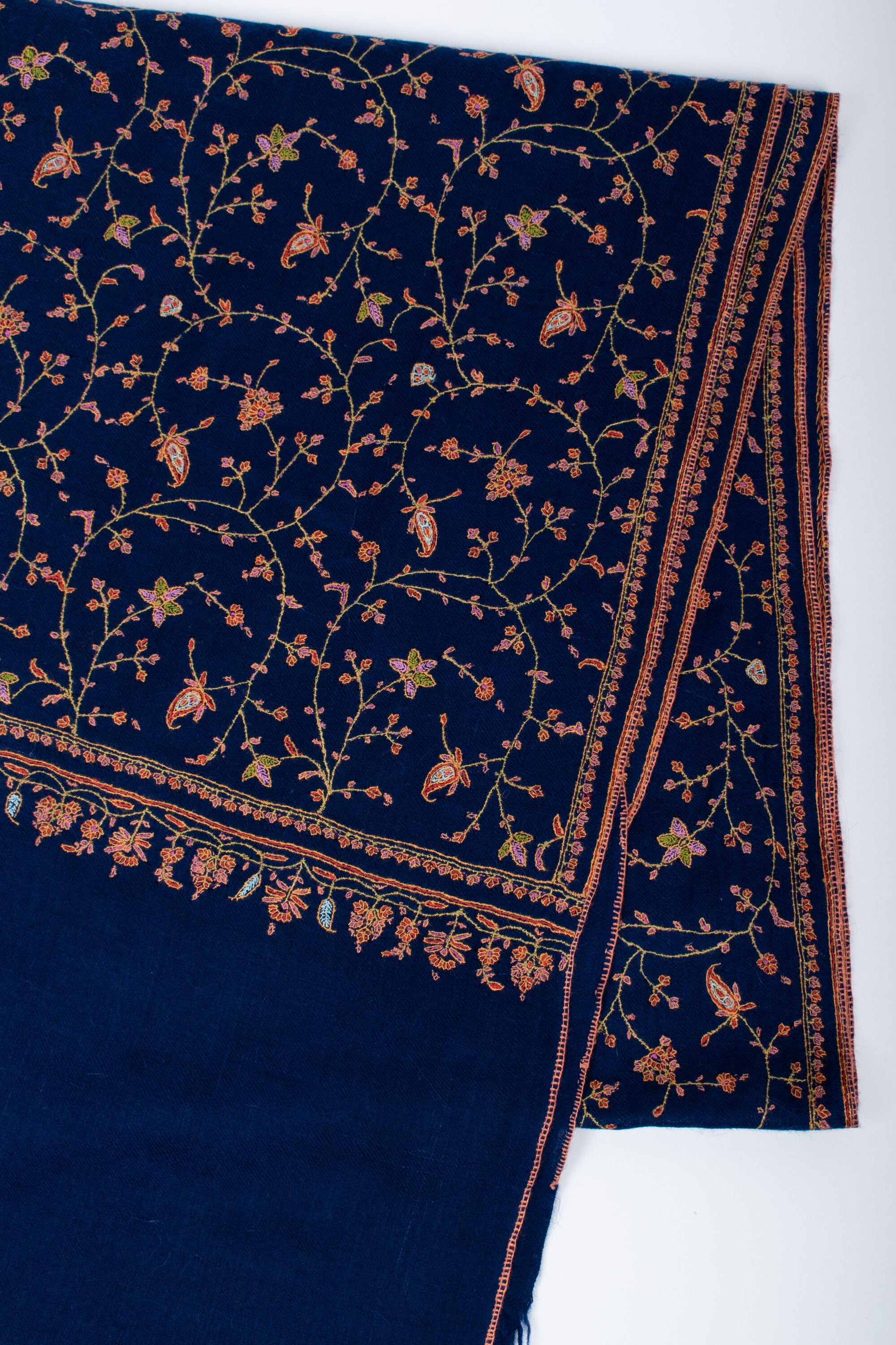 Écharpe spéciale Pashmina en cachemire, châles en cachemire pur, foulards bleus, enveloppement fait à la main, écharpe cachemirienne originale, 28x80 » - EMBRE