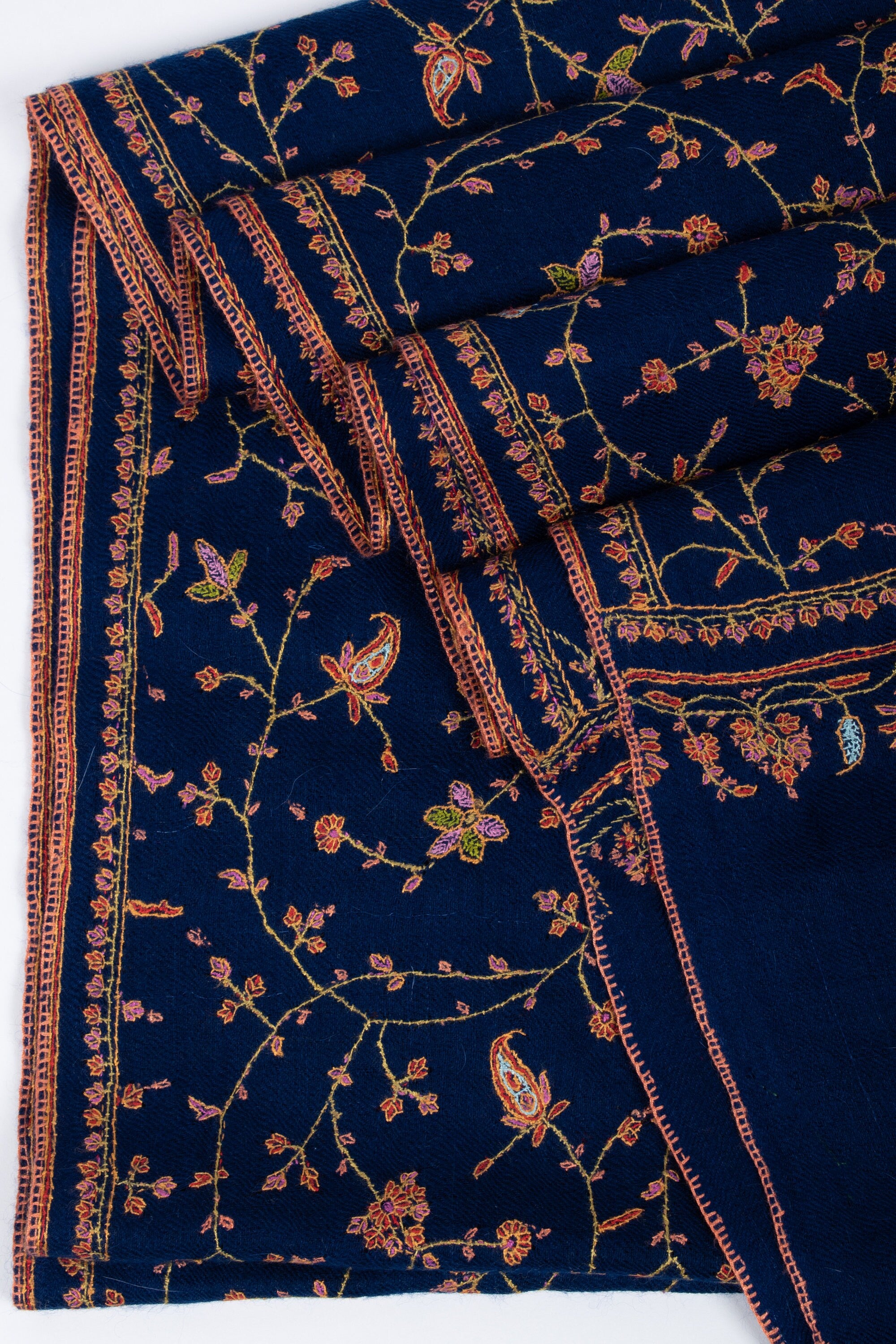 Écharpe spéciale Pashmina en cachemire, châles en cachemire pur, foulards bleus, enveloppement fait à la main, écharpe cachemirienne originale, 28x80 » - EMBRE