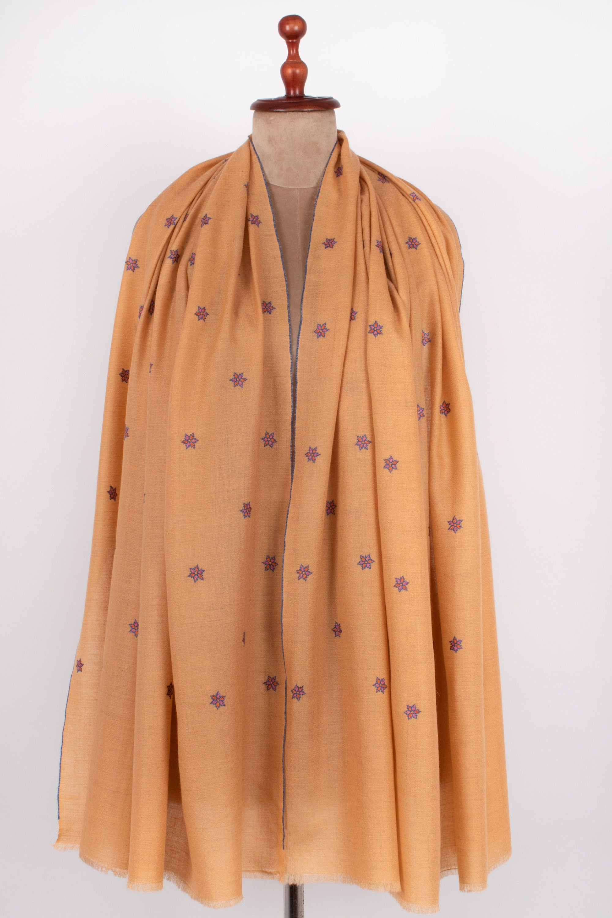 Collezione Kashmir Pashmina Star 1 di 5, Scialle ricamato a mano, Involucro di cashmere, Tessuto a mano, 40x80"