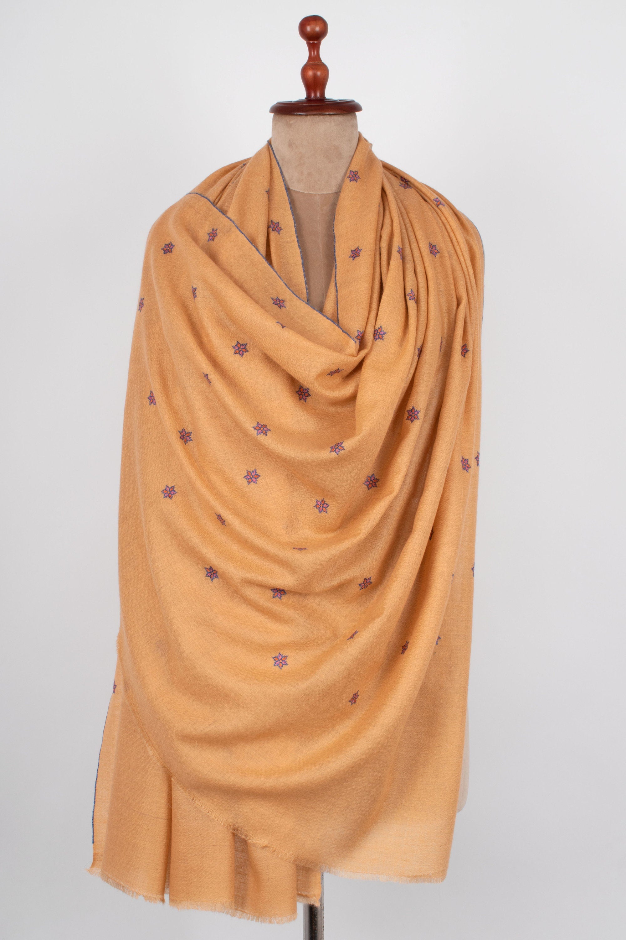 Collezione Kashmir Pashmina Star 1 di 5, Scialle ricamato a mano, Involucro di cashmere, Tessuto a mano, 40x80"