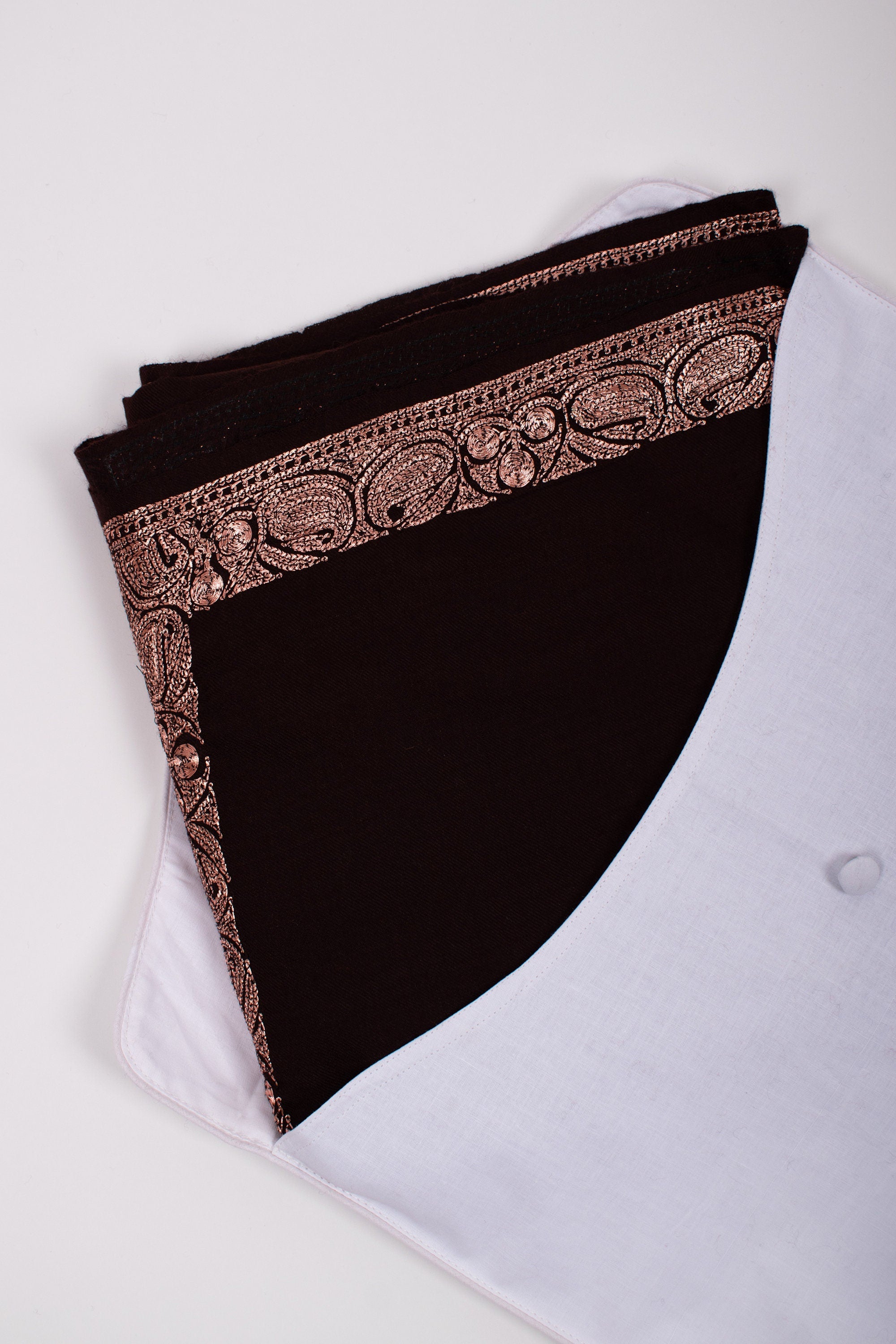 Châles de broderie du Cachemire, foulards en cachemire Tilla Work, Pashmina authentique, couleur chocolat noir, cadeaux de mariage, 40x80" - FORLI