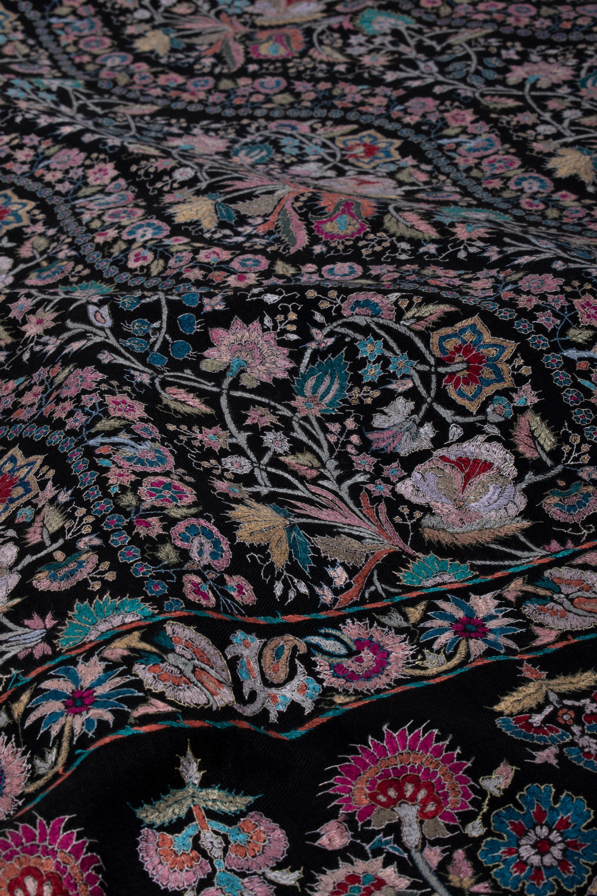 Châle Cachemire Pashmina, Enveloppement de broderie indien spécial, Écharpe en cachemire, Châle brodé à la main, Châle exclusif, 40x80 » - BREAKSEA
