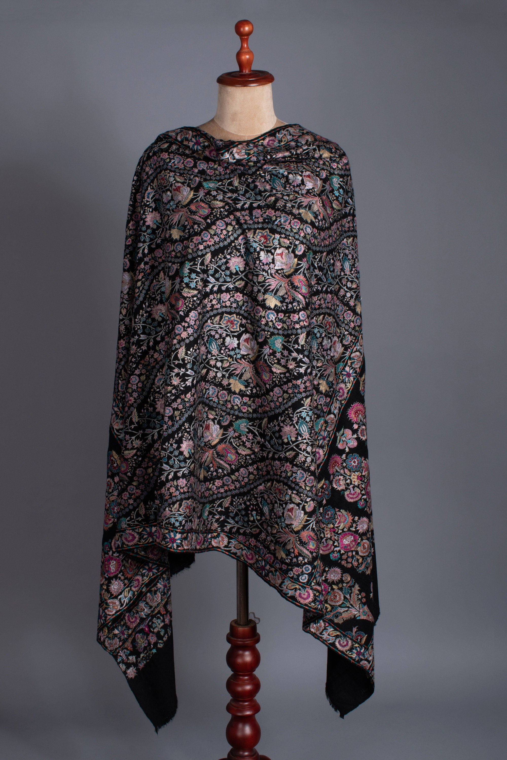 Châle Cachemire Pashmina, Enveloppement de broderie indien spécial, Écharpe en cachemire, Châle brodé à la main, Châle exclusif, 40x80 » - BREAKSEA