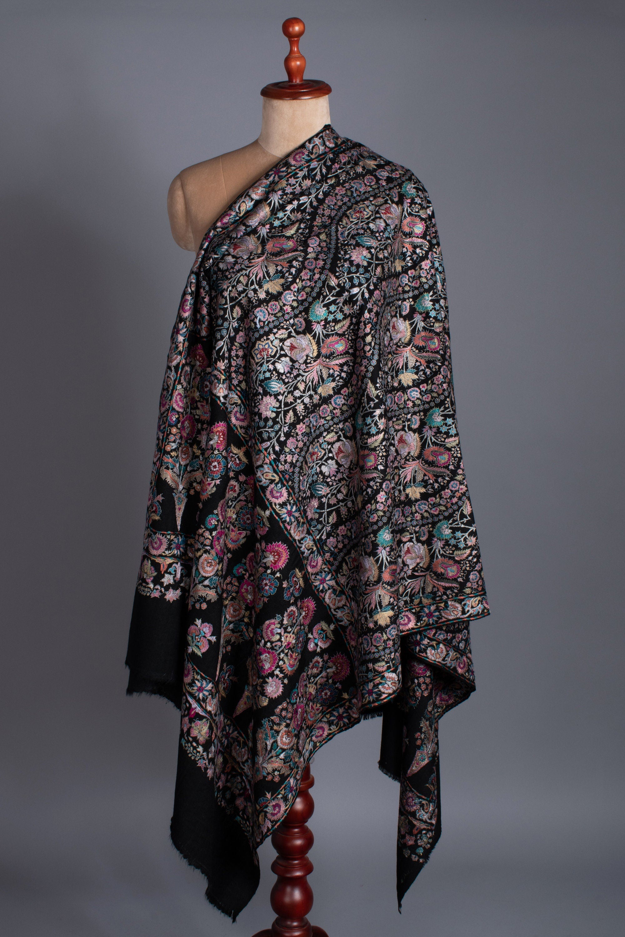 Châle Cachemire Pashmina, Enveloppement de broderie indien spécial, Écharpe en cachemire, Châle brodé à la main, Châle exclusif, 40x80 » - BREAKSEA