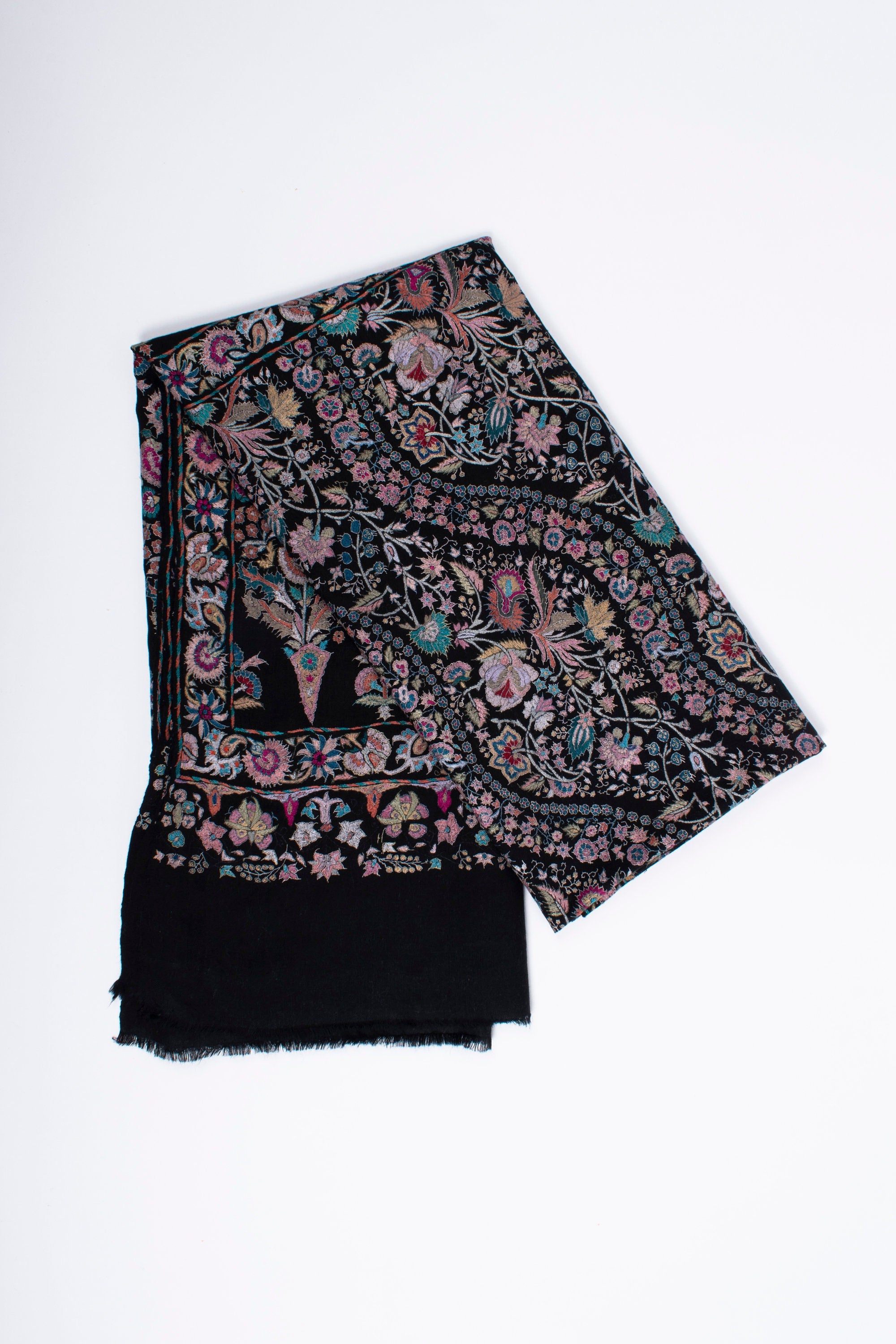 Châle Cachemire Pashmina, Enveloppement de broderie indien spécial, Écharpe en cachemire, Châle brodé à la main, Châle exclusif, 40x80 » - BREAKSEA