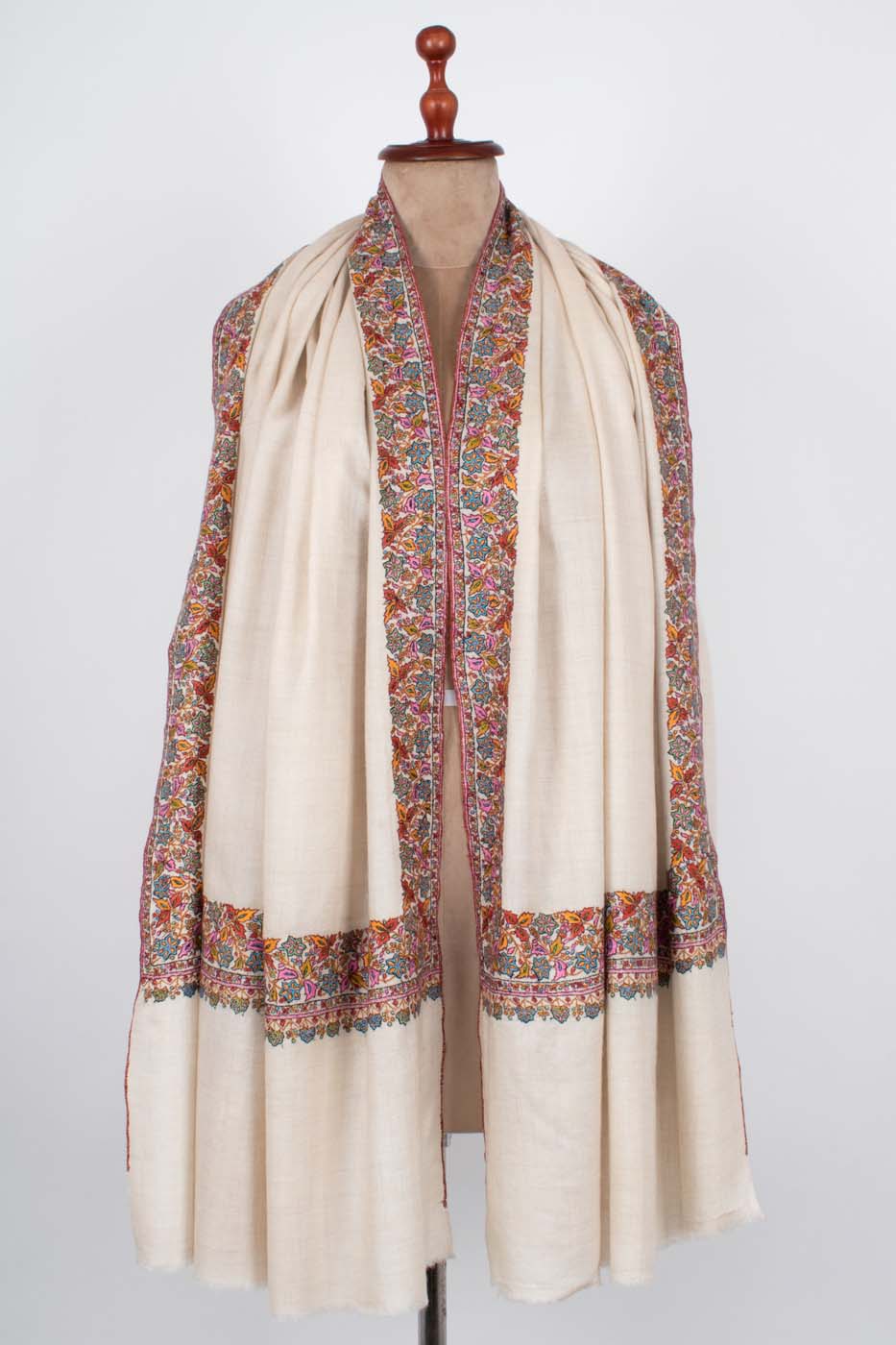 Ivoire floral neem daur cachemire pashina wrap