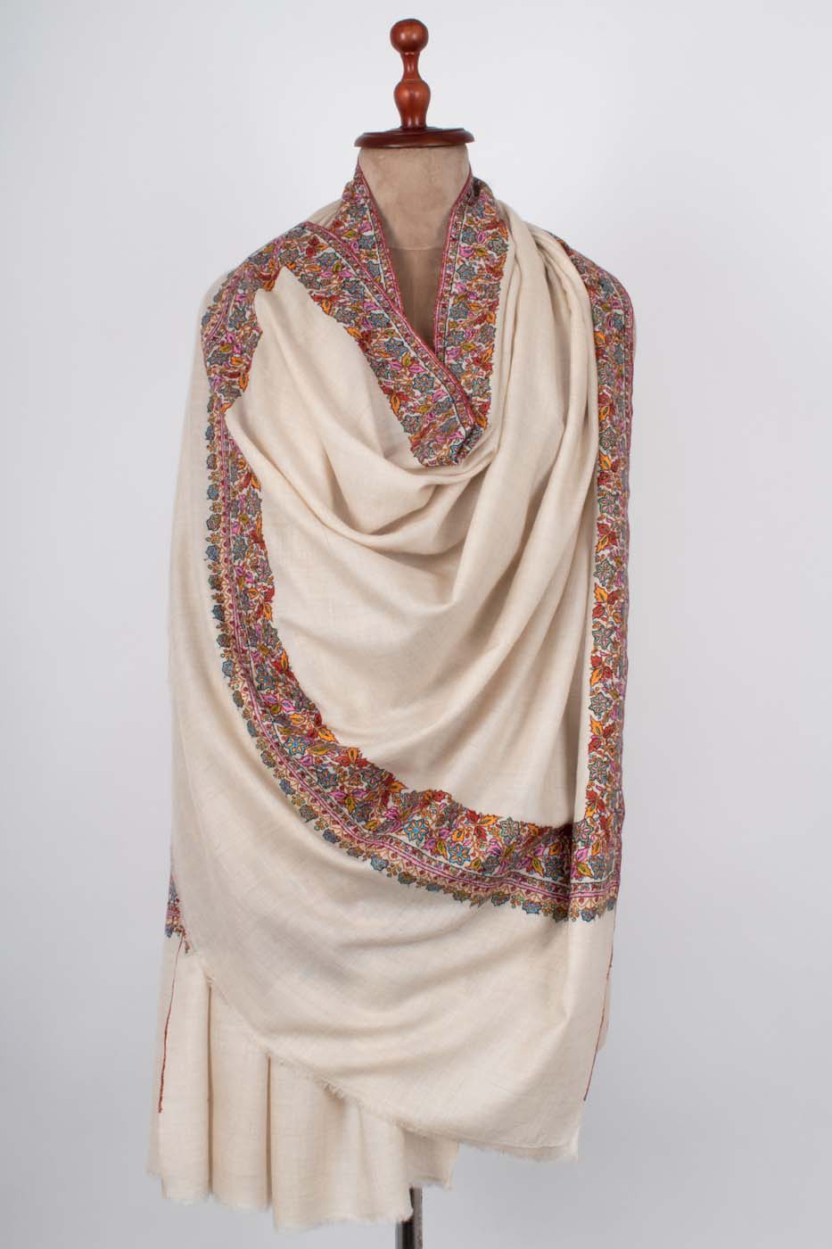 Ivoire floral neem daur cachemire pashina wrap