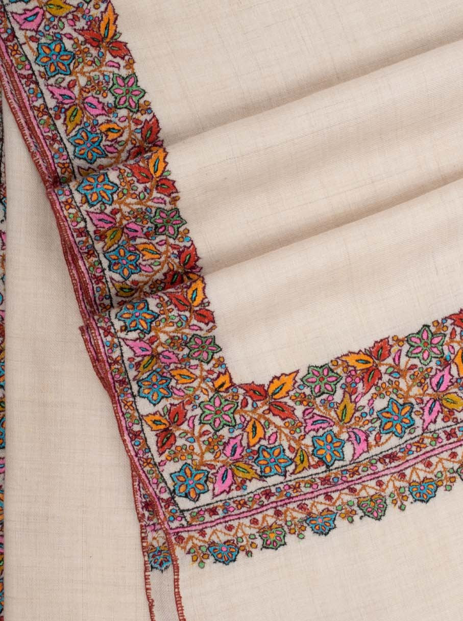 Ivoire floral neem daur cachemire pashina wrap