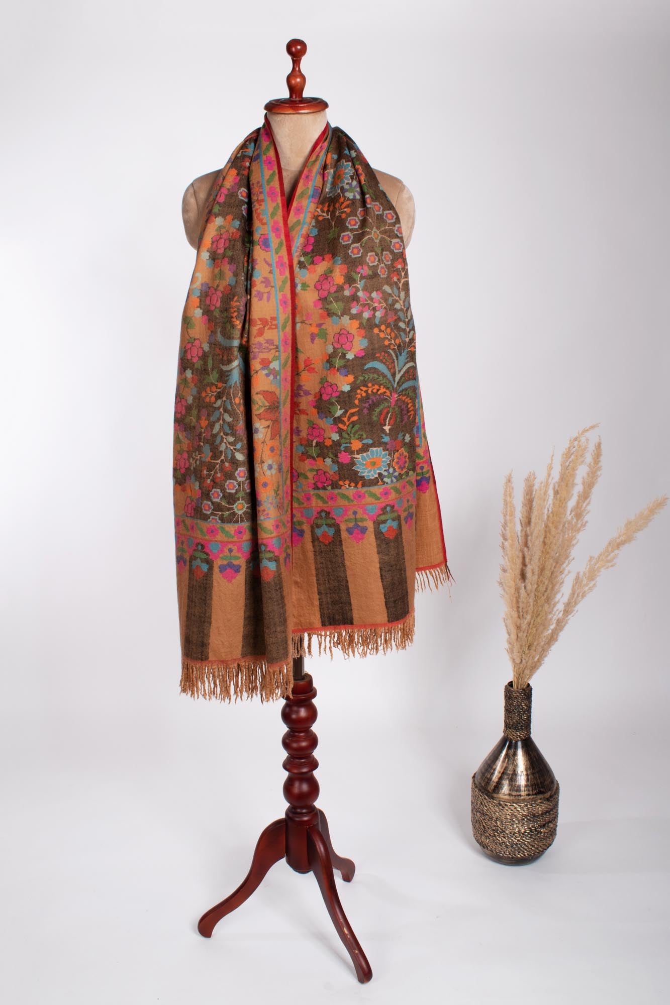 Scialch di carbonio e arancione Kani Pashmina - Sandhurst