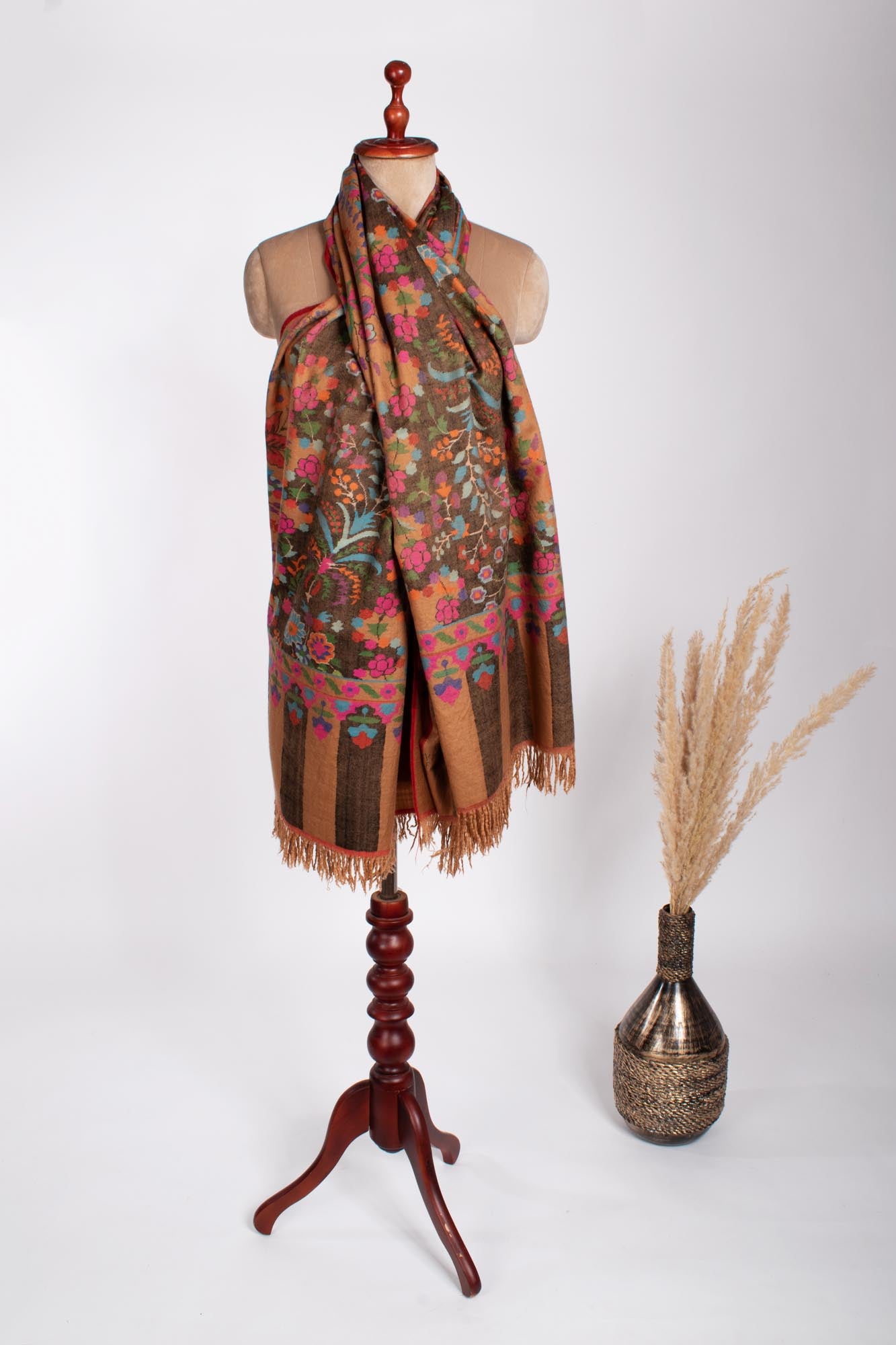 Scialch di carbonio e arancione Kani Pashmina - Sandhurst
