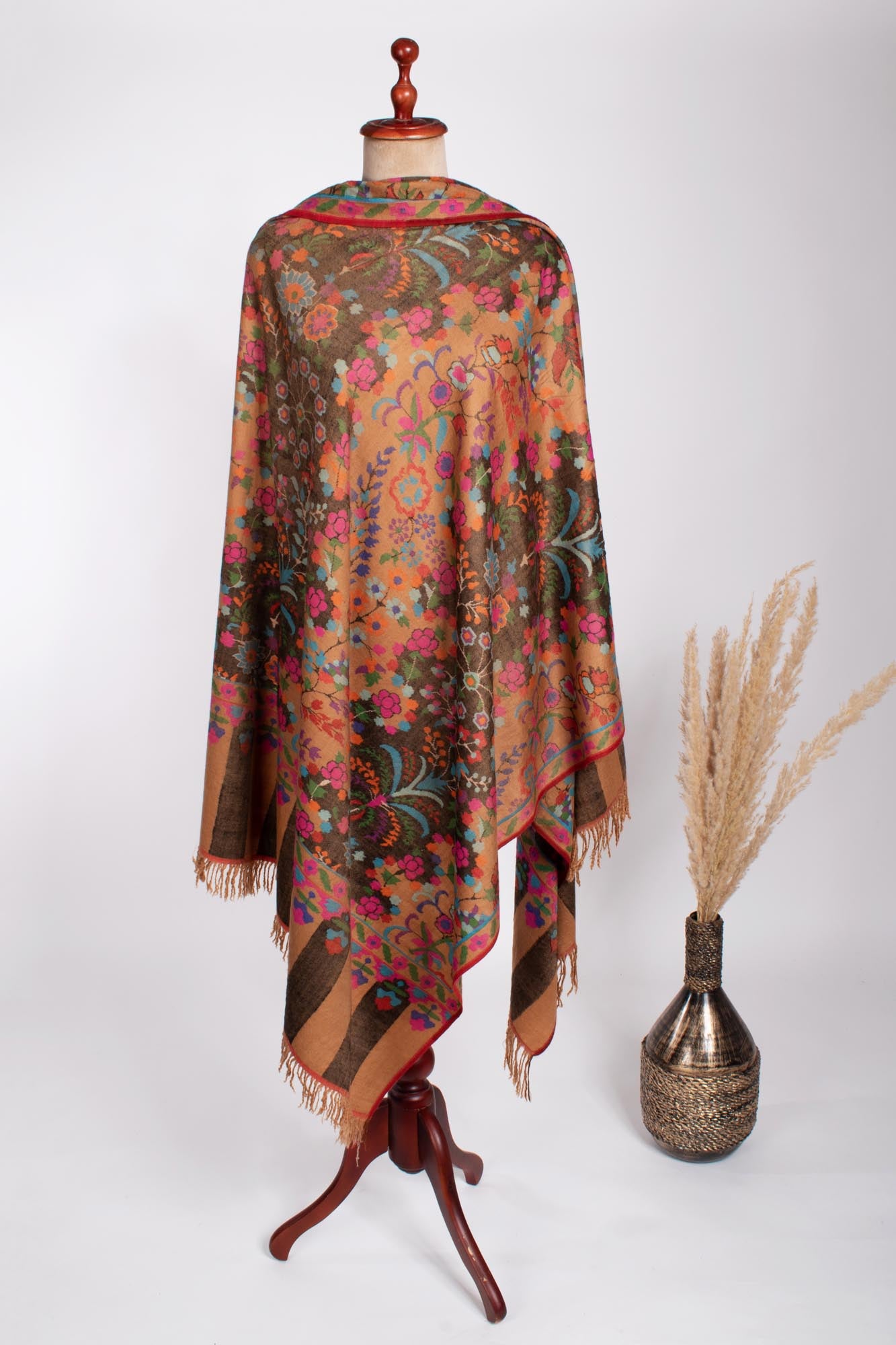 Scialch di carbonio e arancione Kani Pashmina - Sandhurst